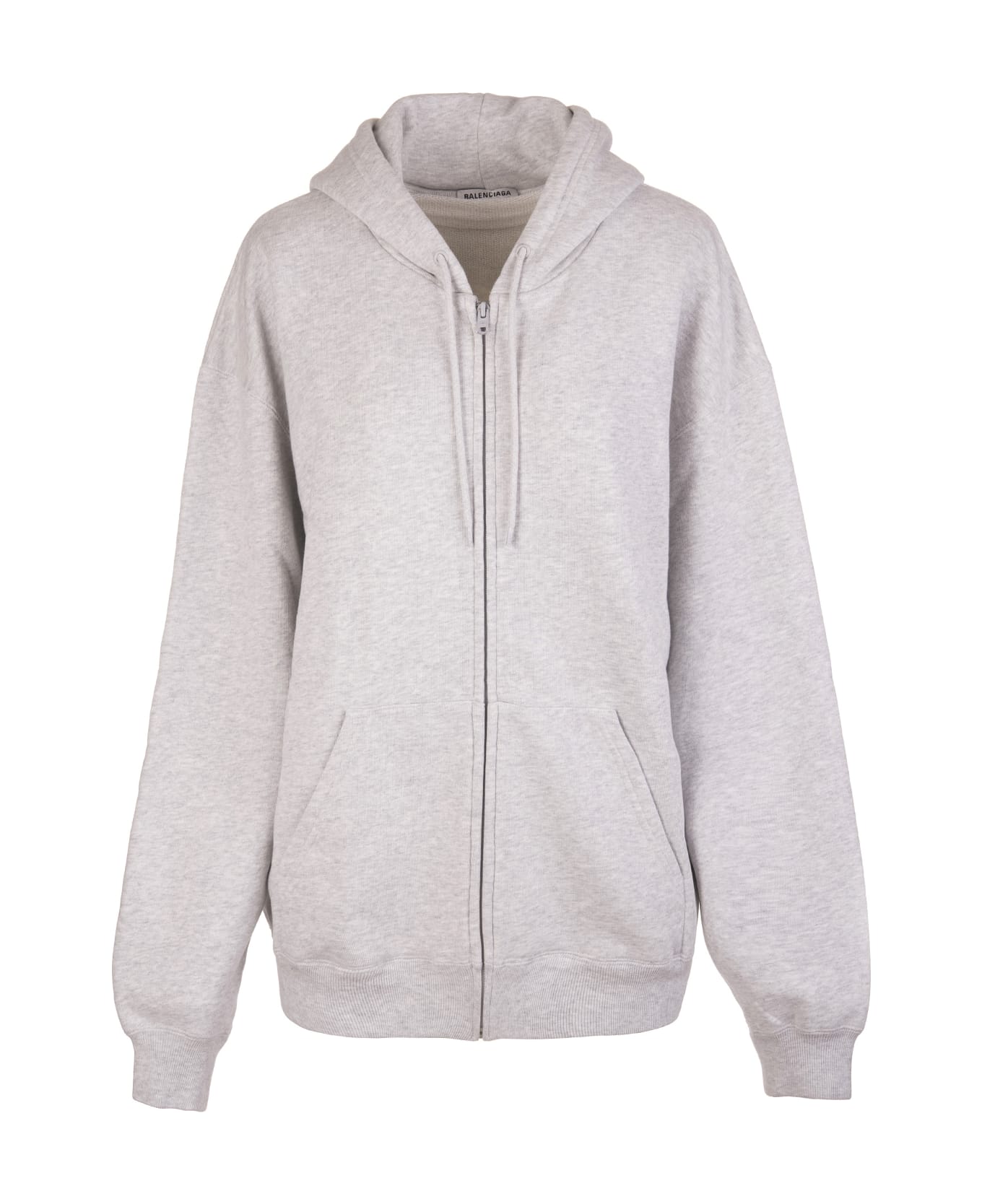 Balenciaga Light Grey Hoodie With Back Logo - Grigio