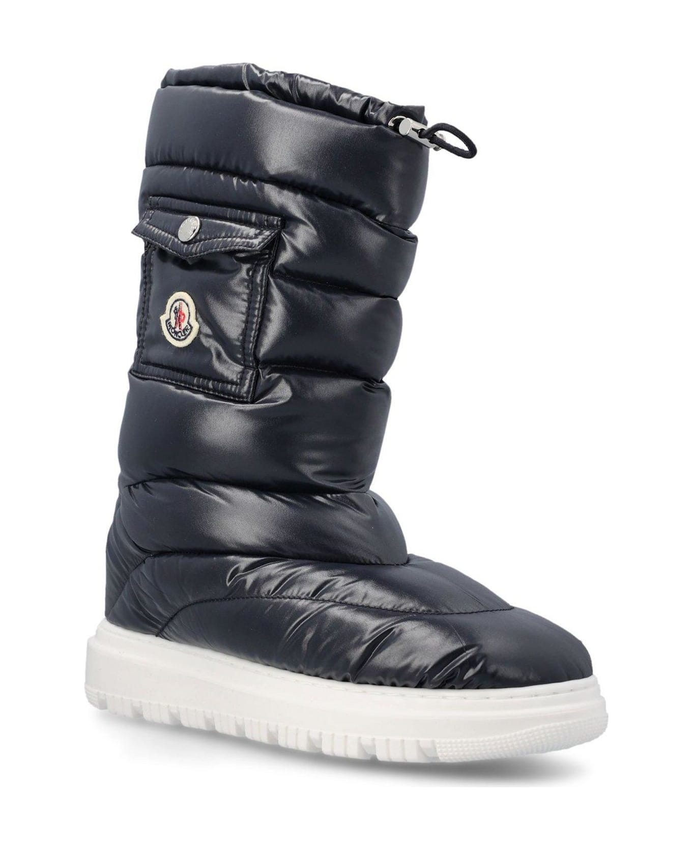 Moncler Logo Patch Padded Snow Boots - BLUE