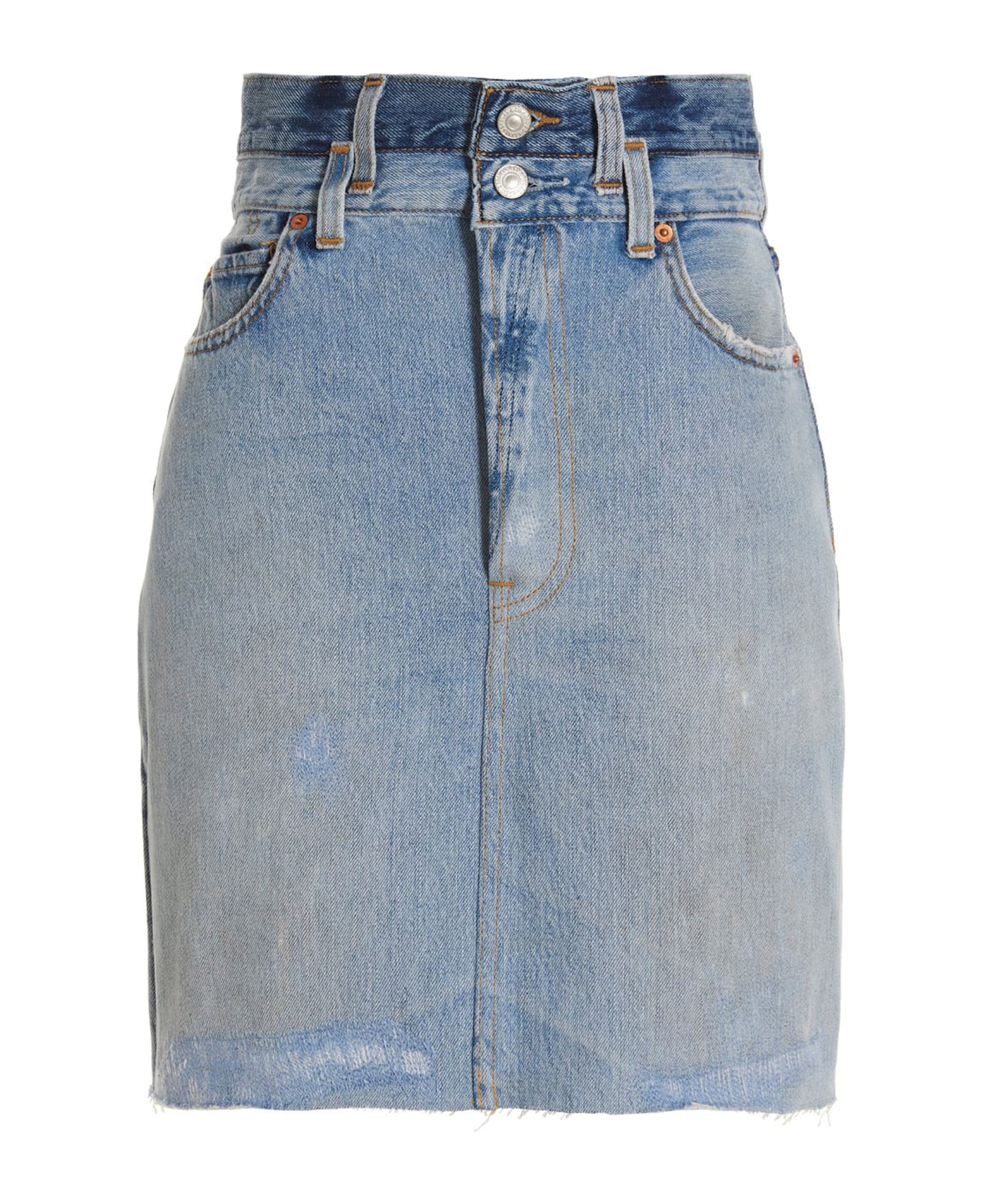 RE/DONE 'double Waisted Pencil' Re Done X Levi's Skirt - Blue