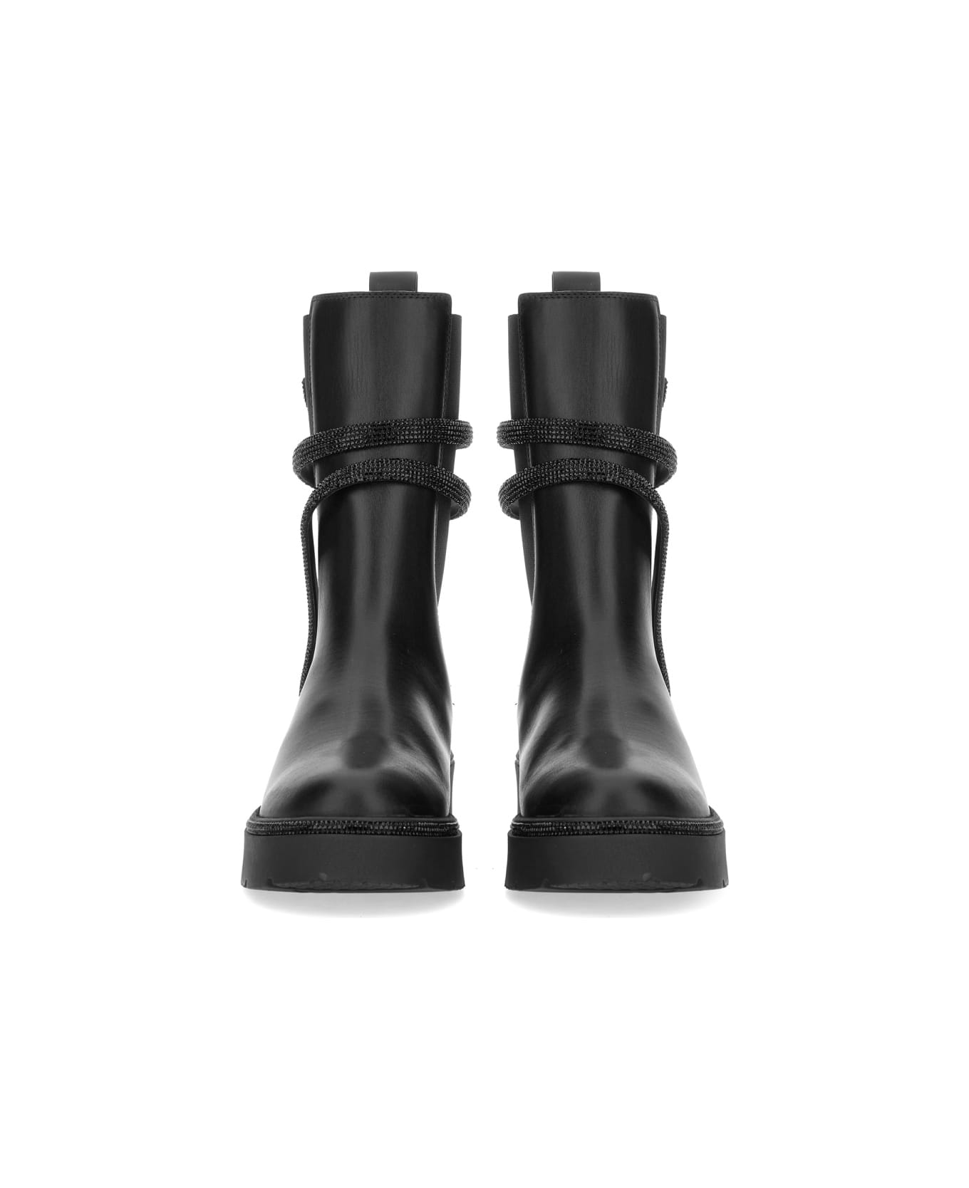 René Caovilla "biker Cleo Combat" Boot - BLACK