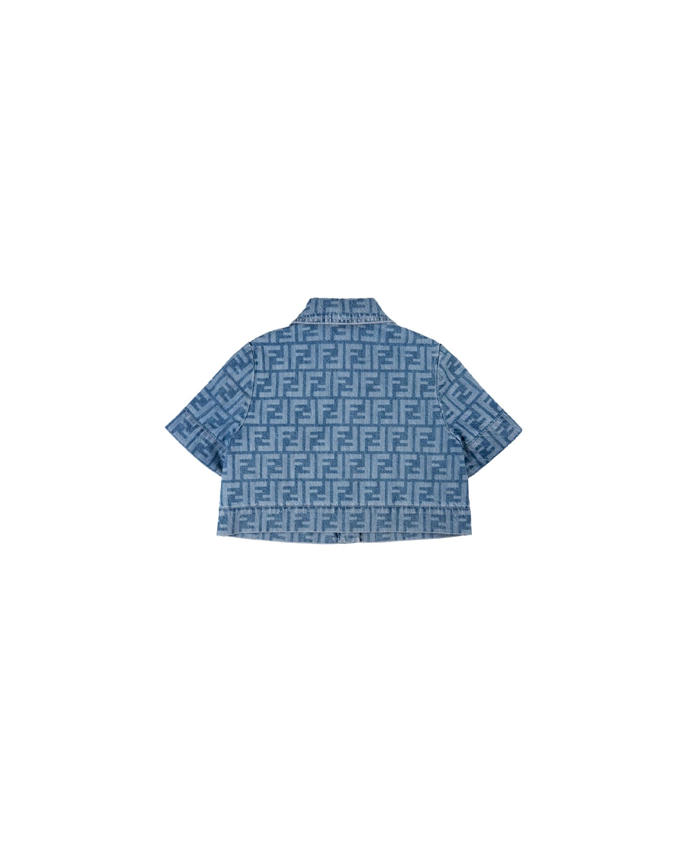 Fendi Medium Blue Ff Denim Shirt - Blue