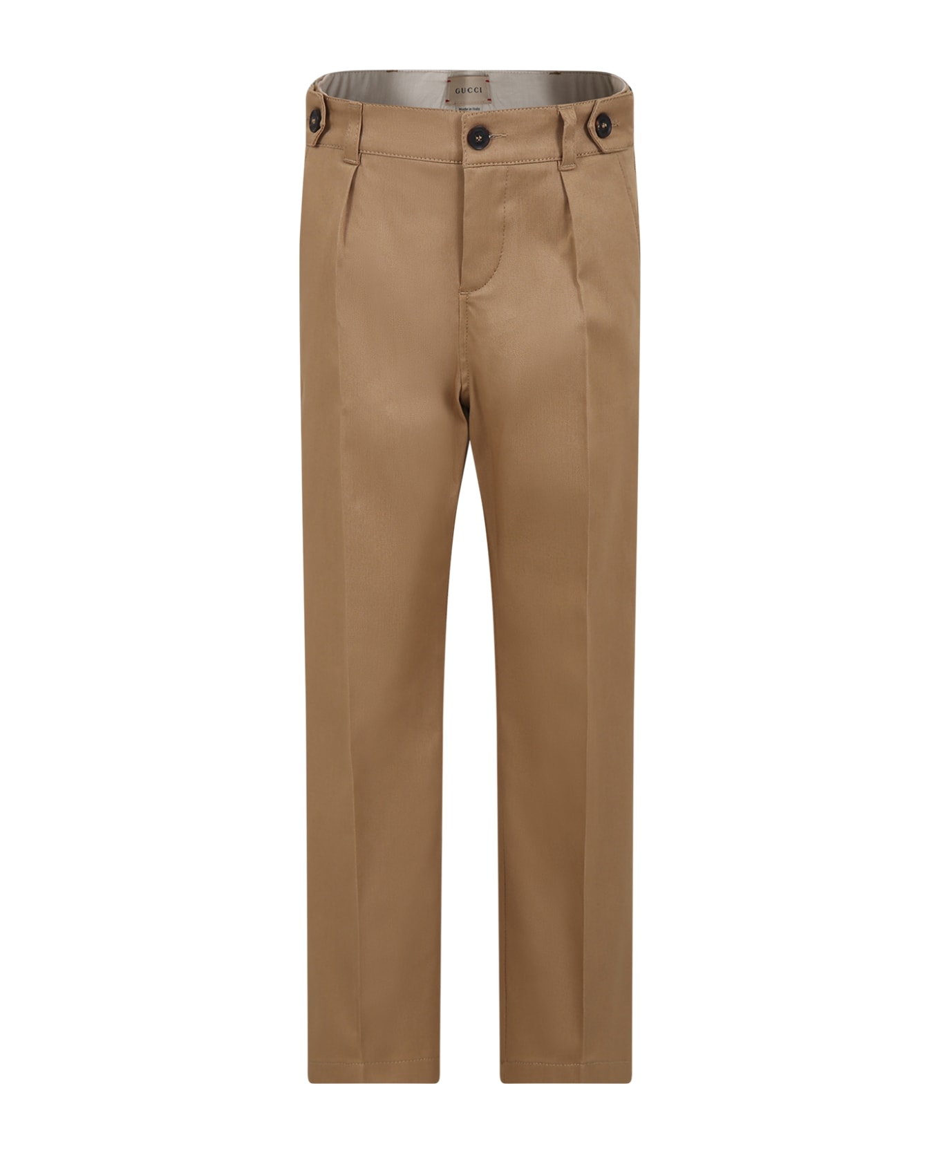 Gucci Beige Trousers For Boy With Web Detail - Beige