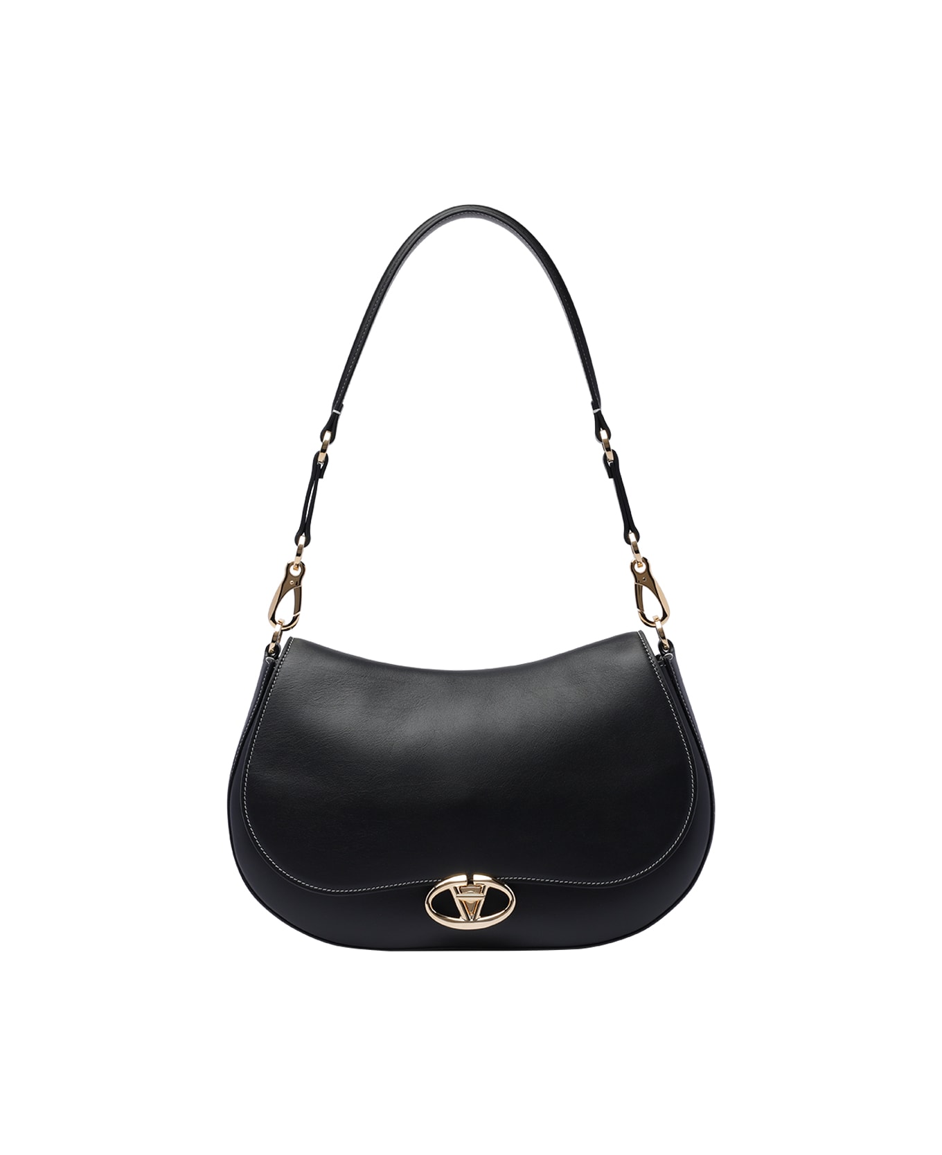 Valentino Garavani Logo Saddle Bag - Black