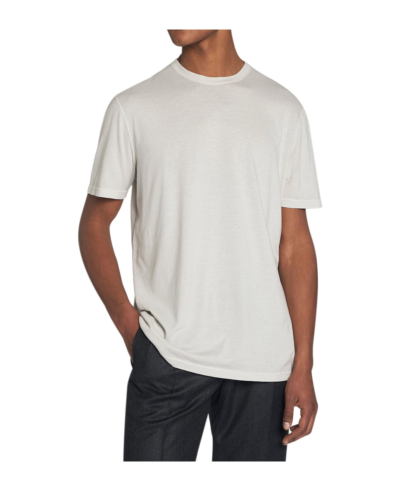 Kiton Jersey T-shirt S/s Cotton - BEIGE