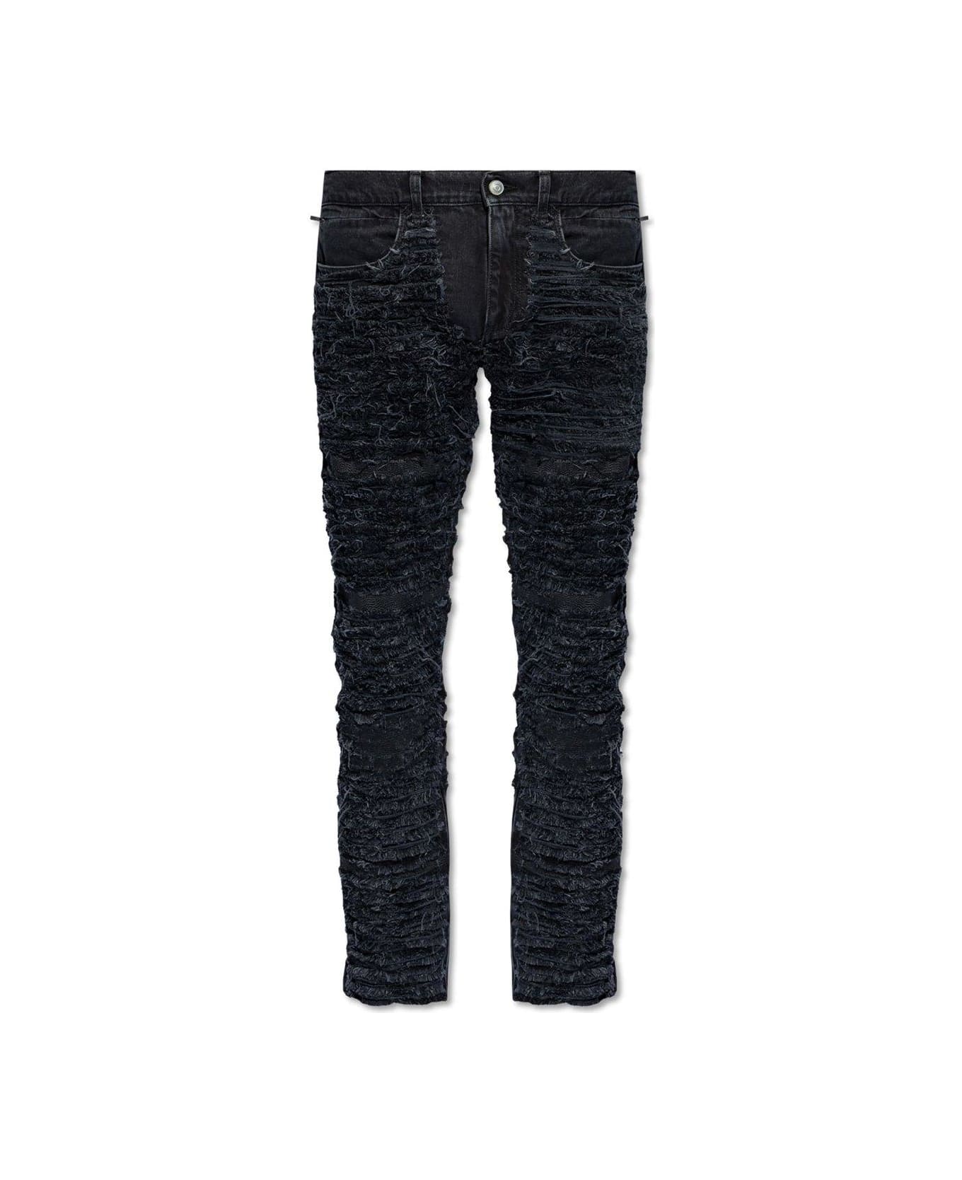 1017 ALYX 9SM Logo-patch Distressed Skinny Jeans - BLACK デニム