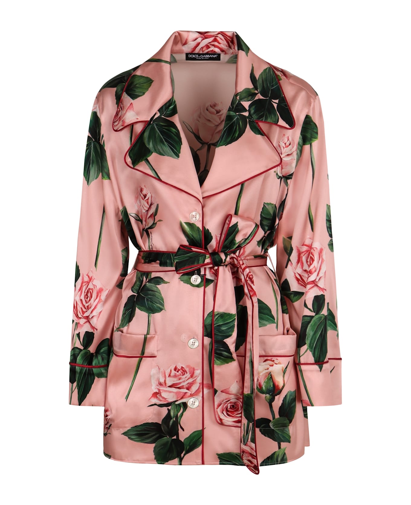 Dolce 
Gabbana Printed Silk Blouse - Pink