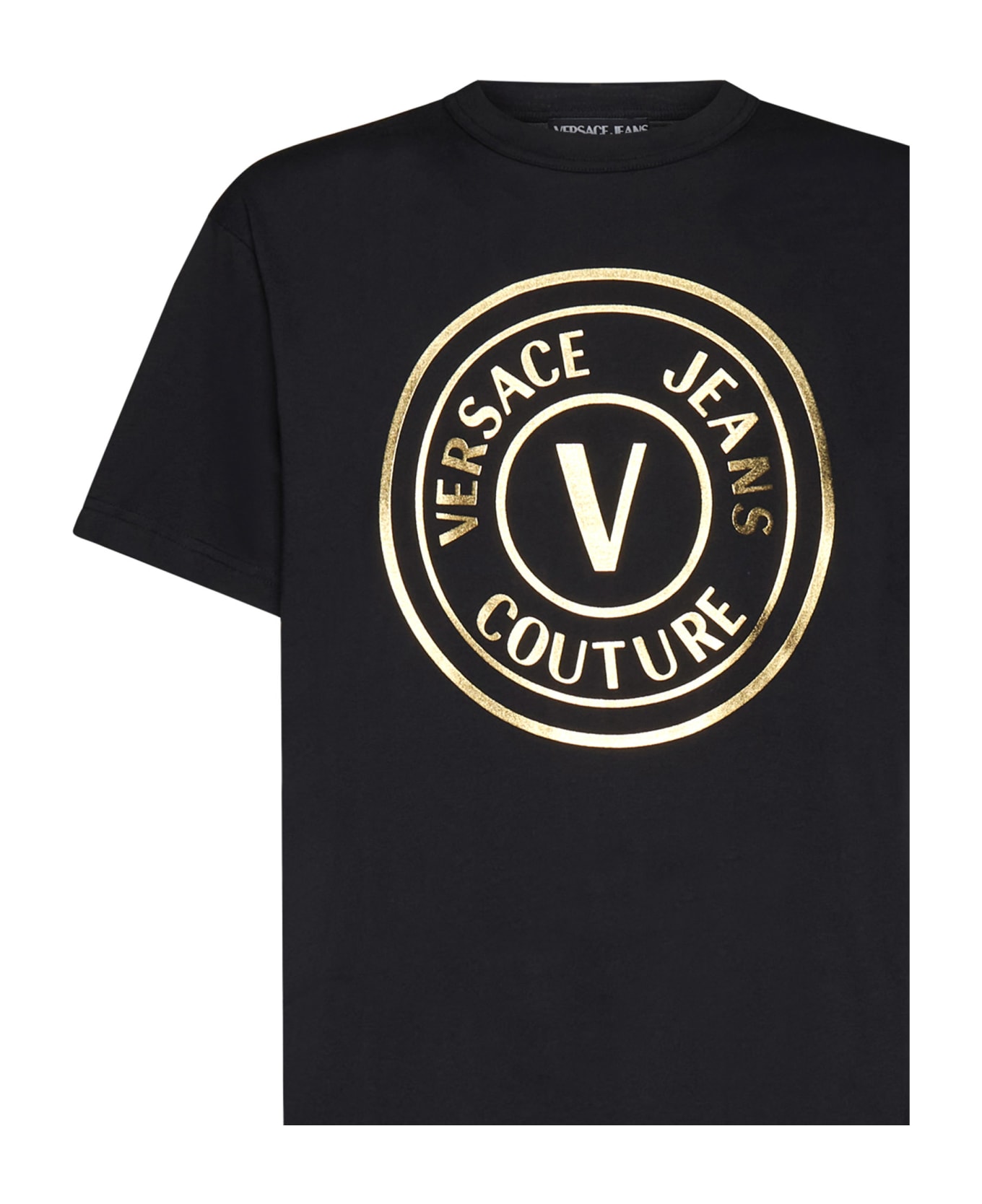 Versace Jeans Couture V-emblem T-shirt - Black gold シャツ