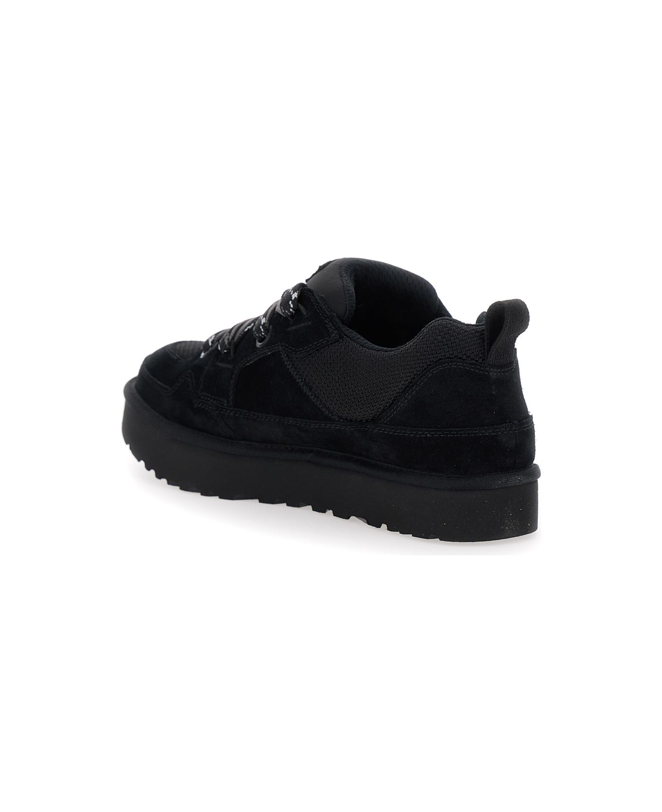UGG 'lo Lowmel' Black Sneakers With Mesh Inserts And Logo On The Side In Suede Man - Black