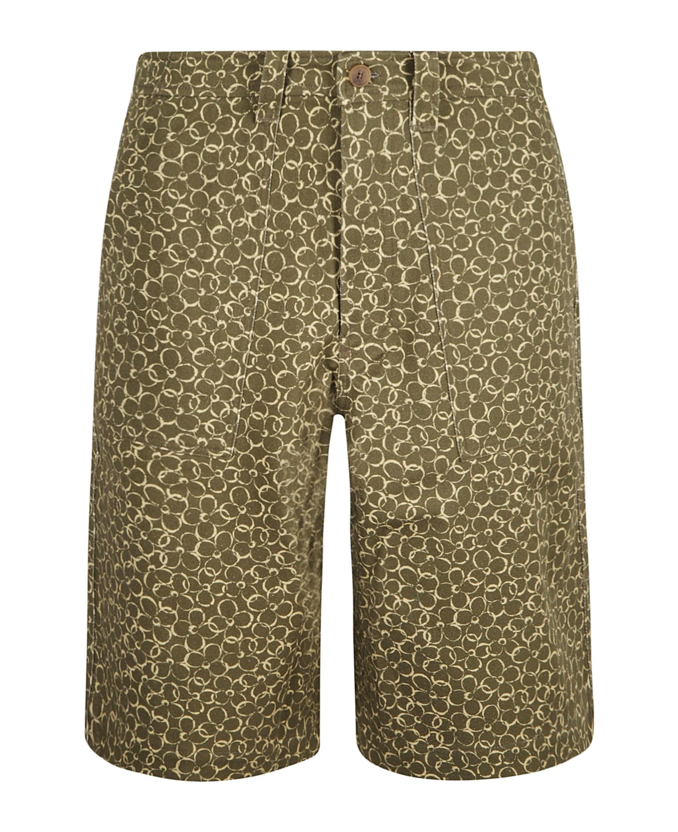 Maison Kitsuné All-over Printed Shorts - Khaki