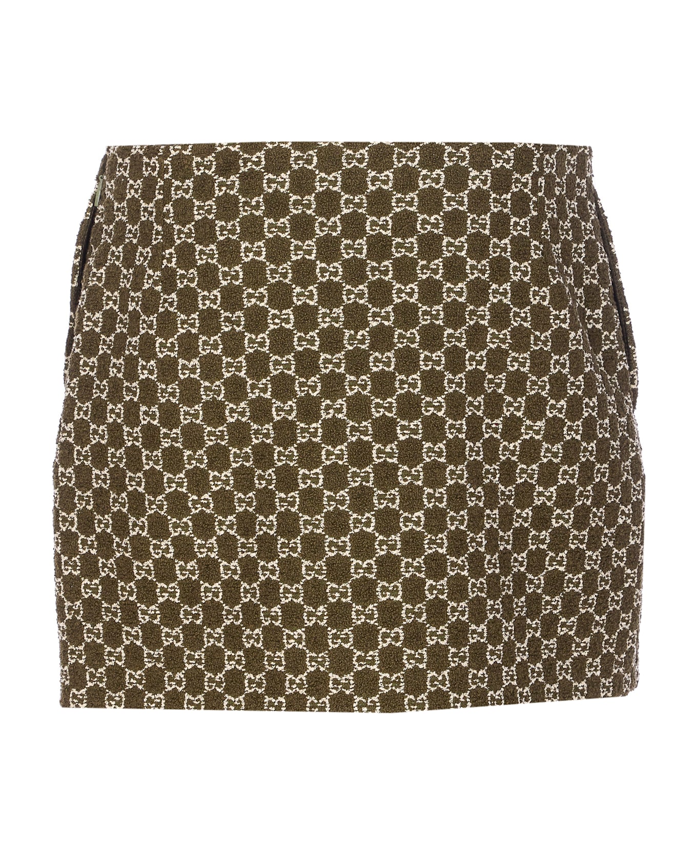 Gucci Boucle
 Gg Logo Mini Skirt - Green
