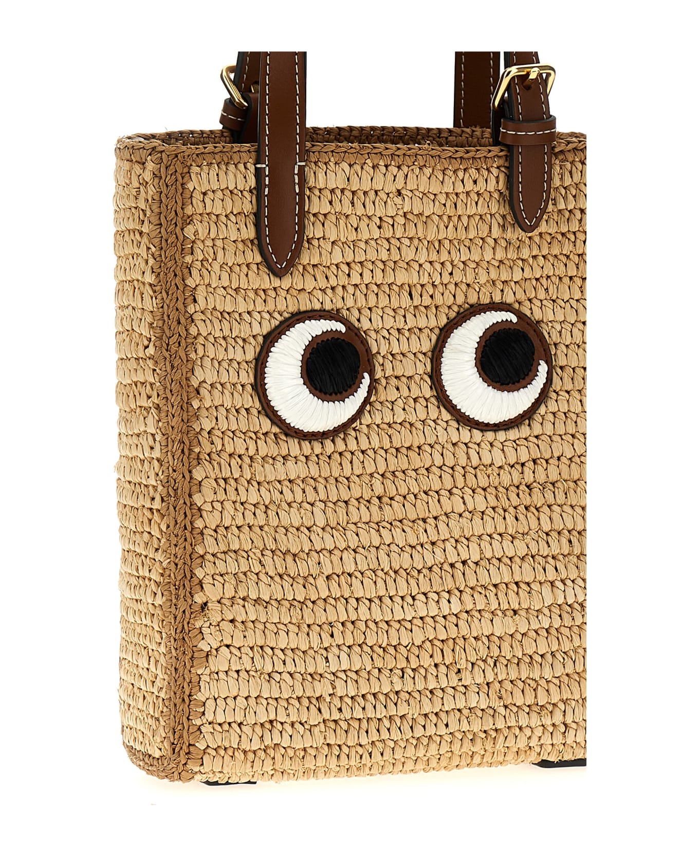 Anya Hindmarch 'mini Eyes N/s' Shopping Bag - Beige