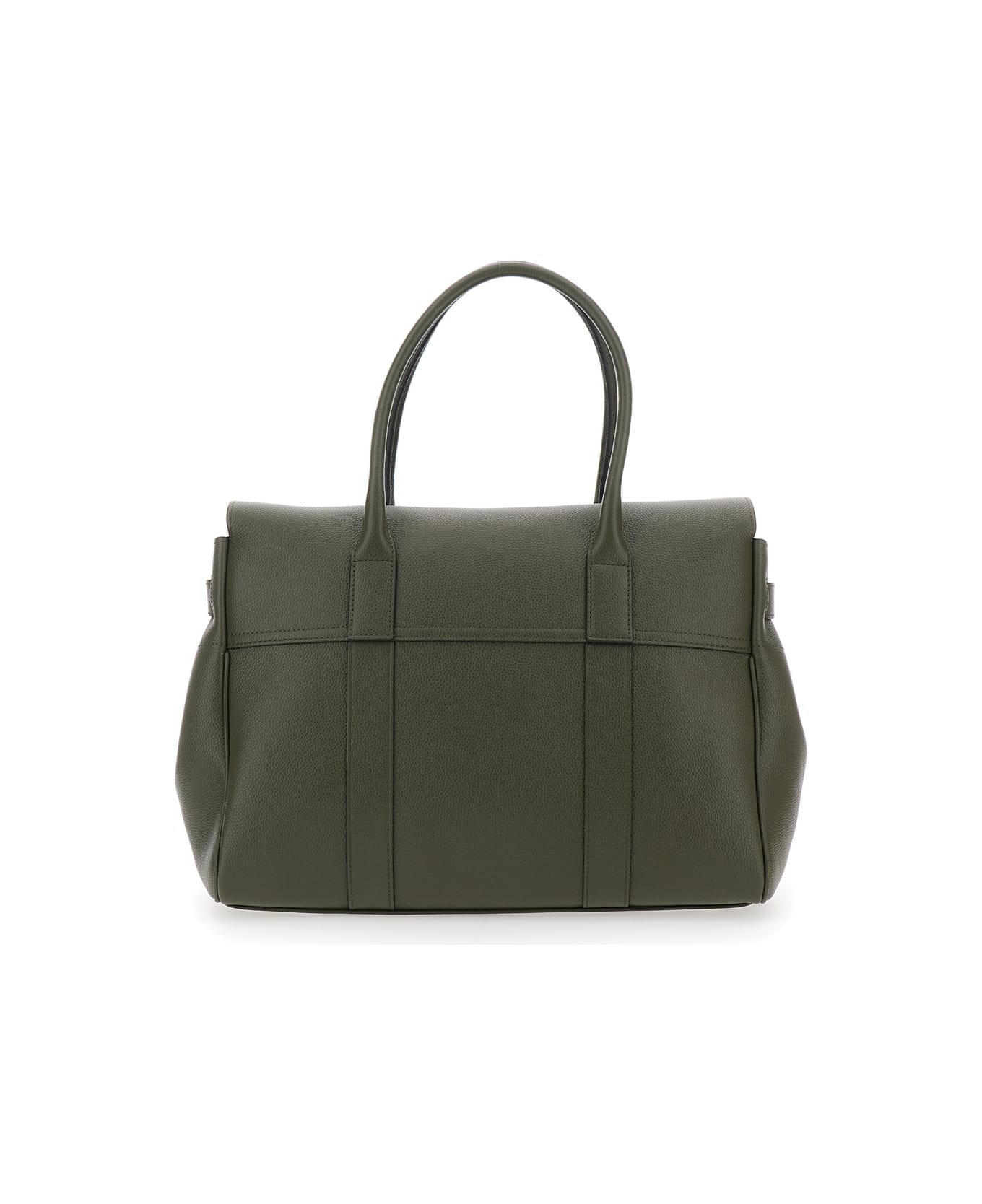 Mulberry 'bayswater' Green Handbag With Twist-lock Closure In Grained Leather Woman - Green