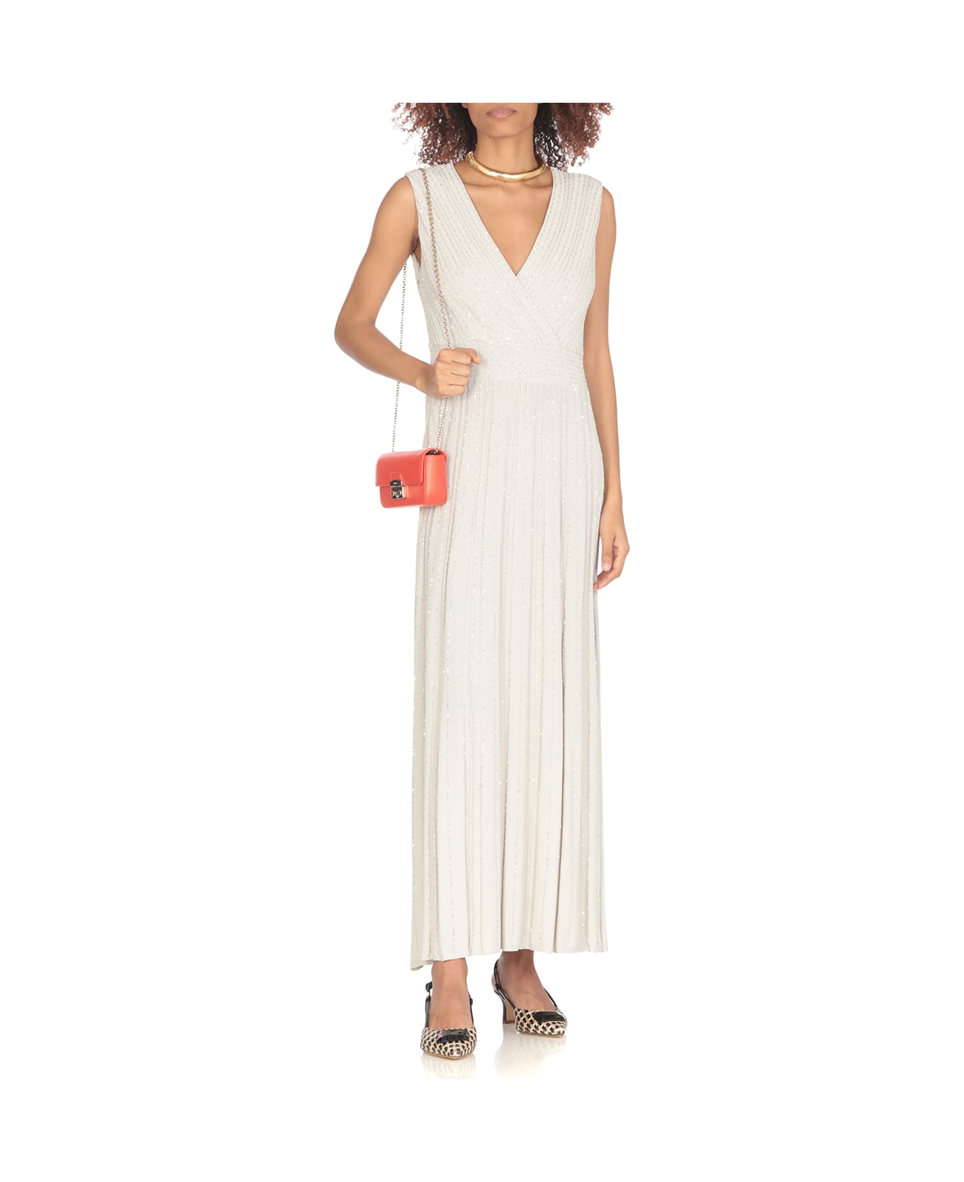 D.Exterior Dress With Paillettes - Lino