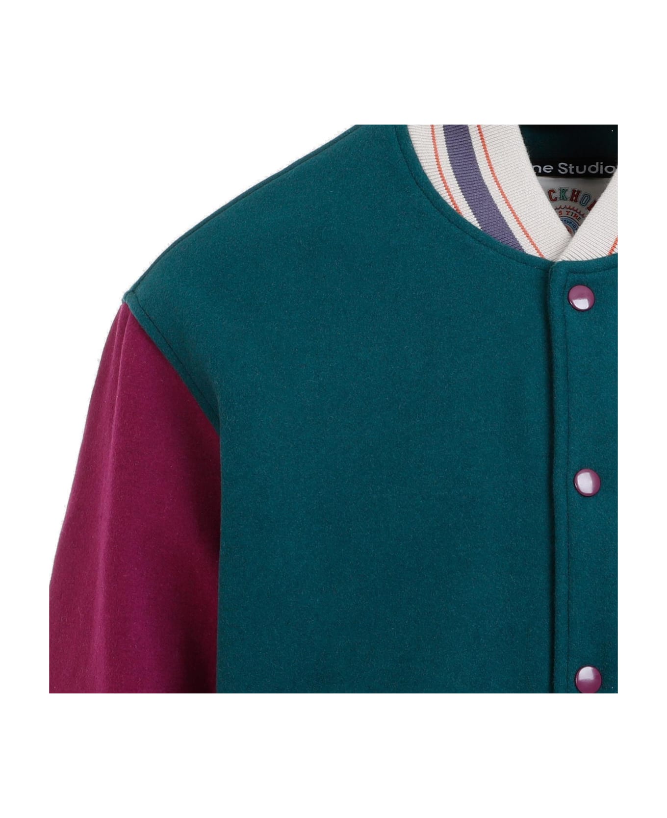 Acne Studios Colour-blocked Buttoned Jacket - Green