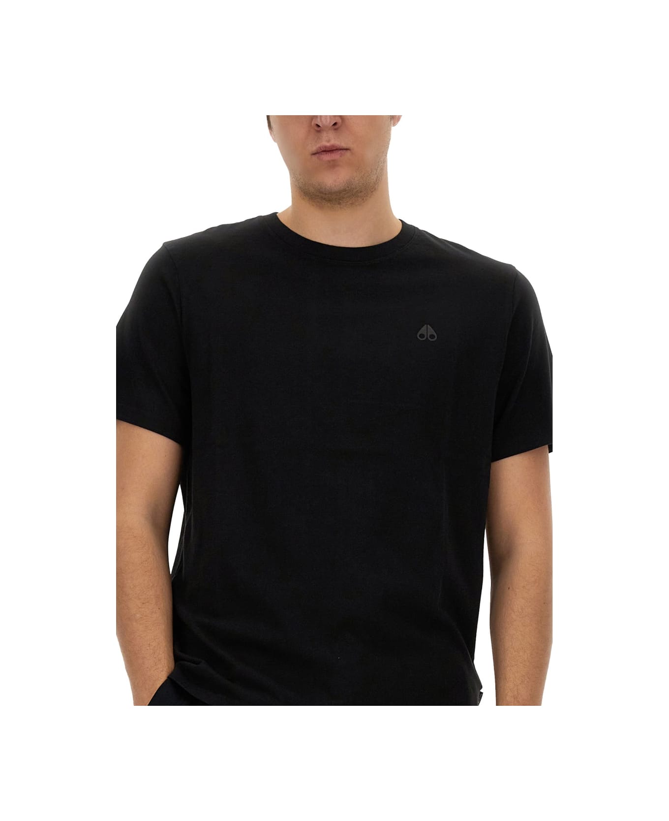 Moose Knuckles T-shirt With Logo - BLACK
