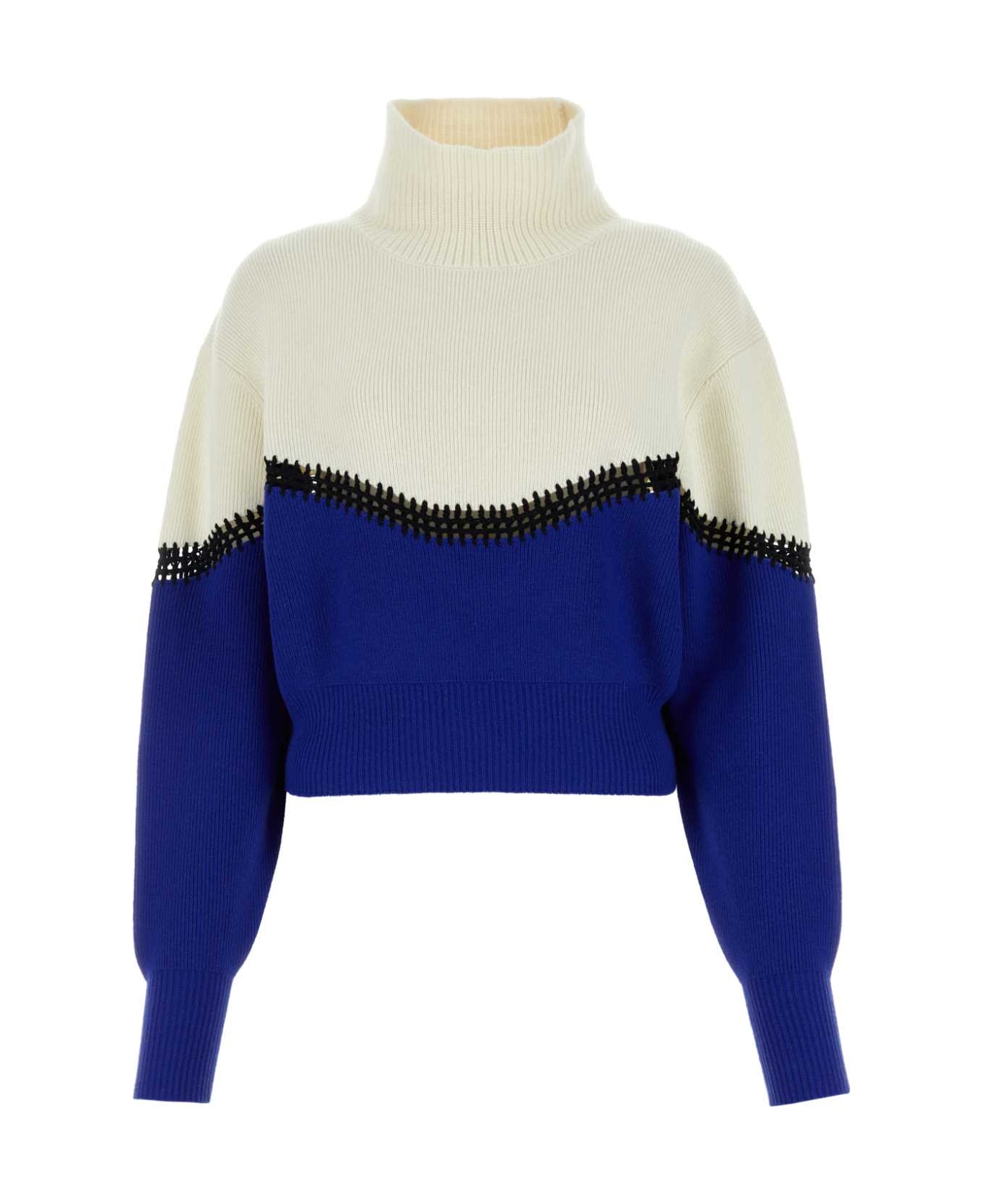 Chloé Two-tone Wool Blend Oversize Sweater - FRESHINDIGO