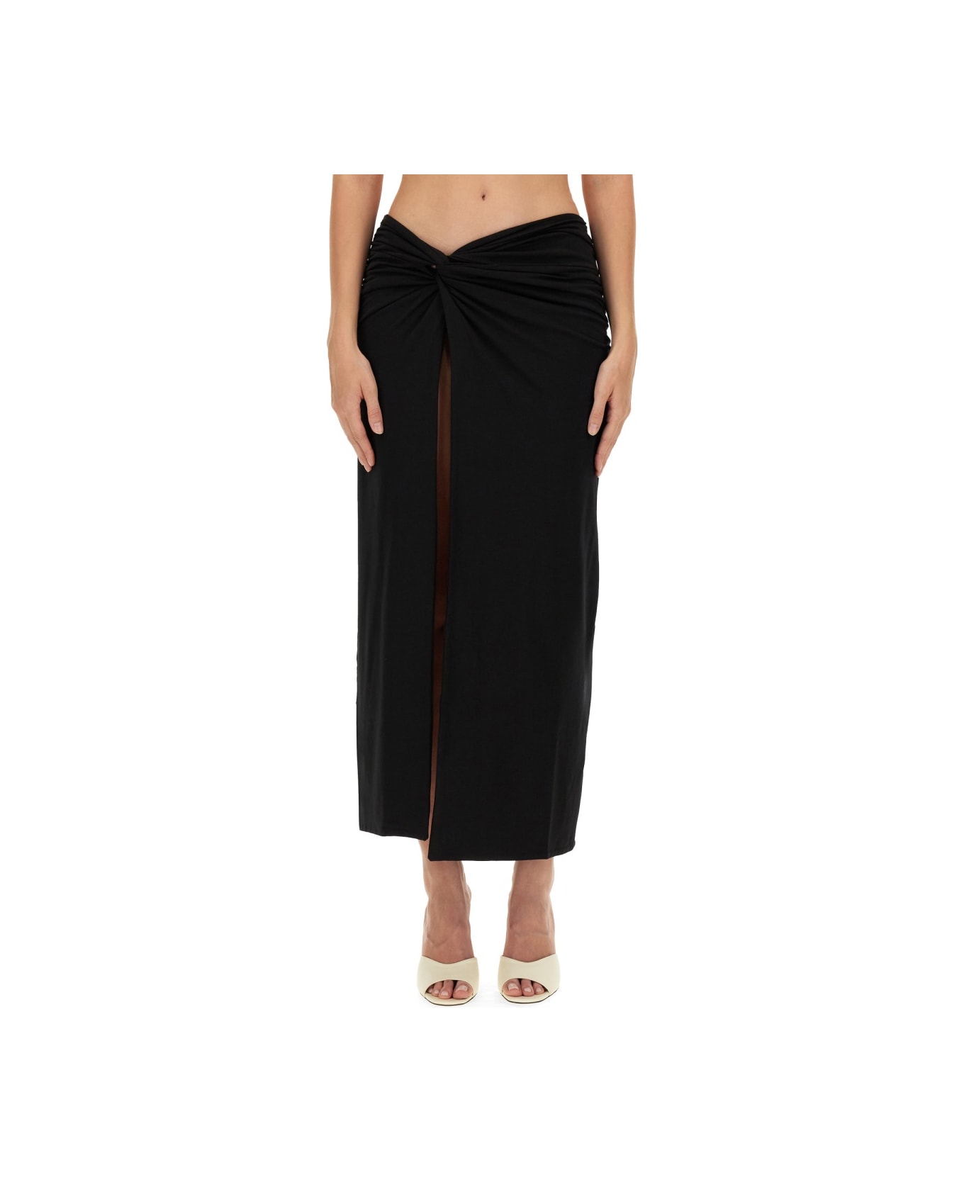 Rotate by Birger Christensen Twisted Skirt - BLACK