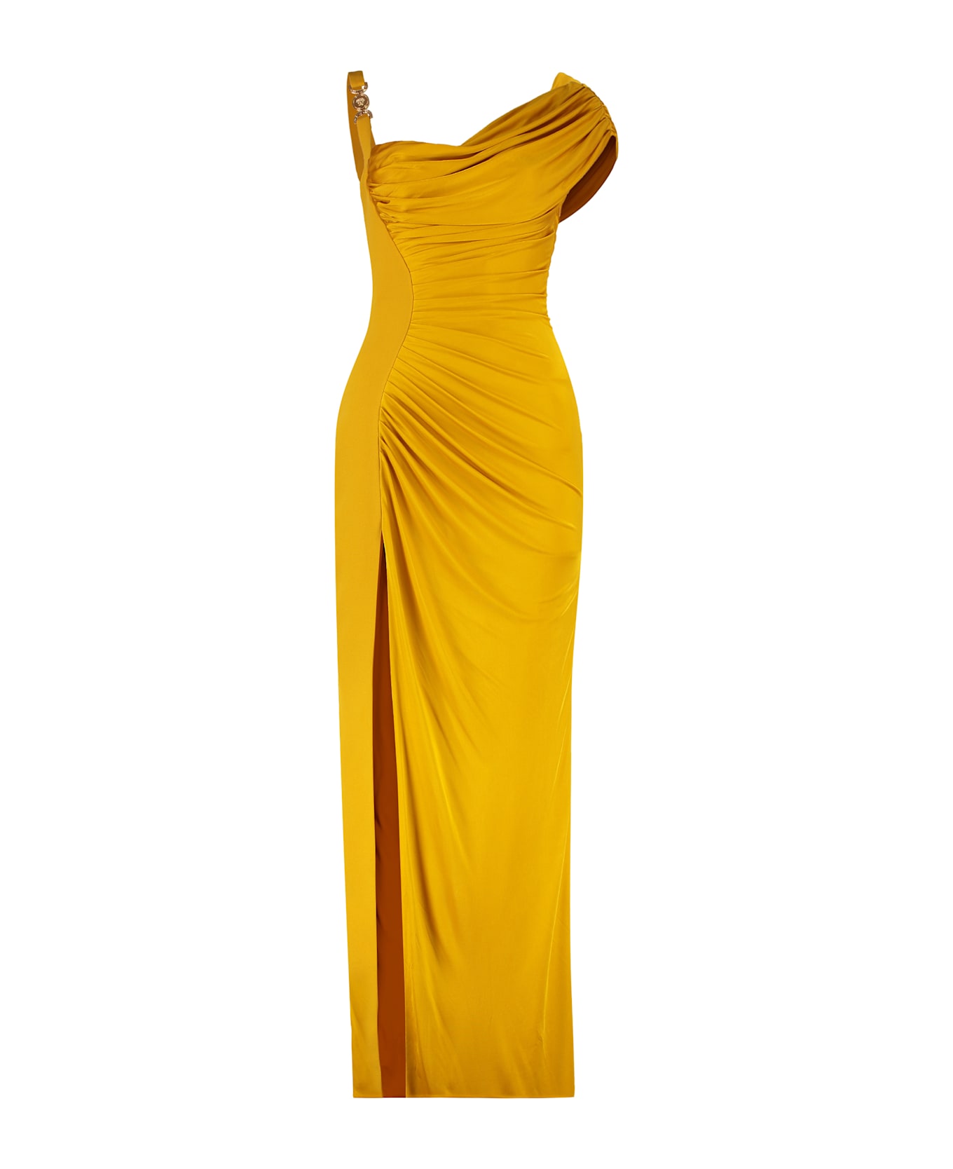 Versace Medusa 95 Draped Dress - Ocher