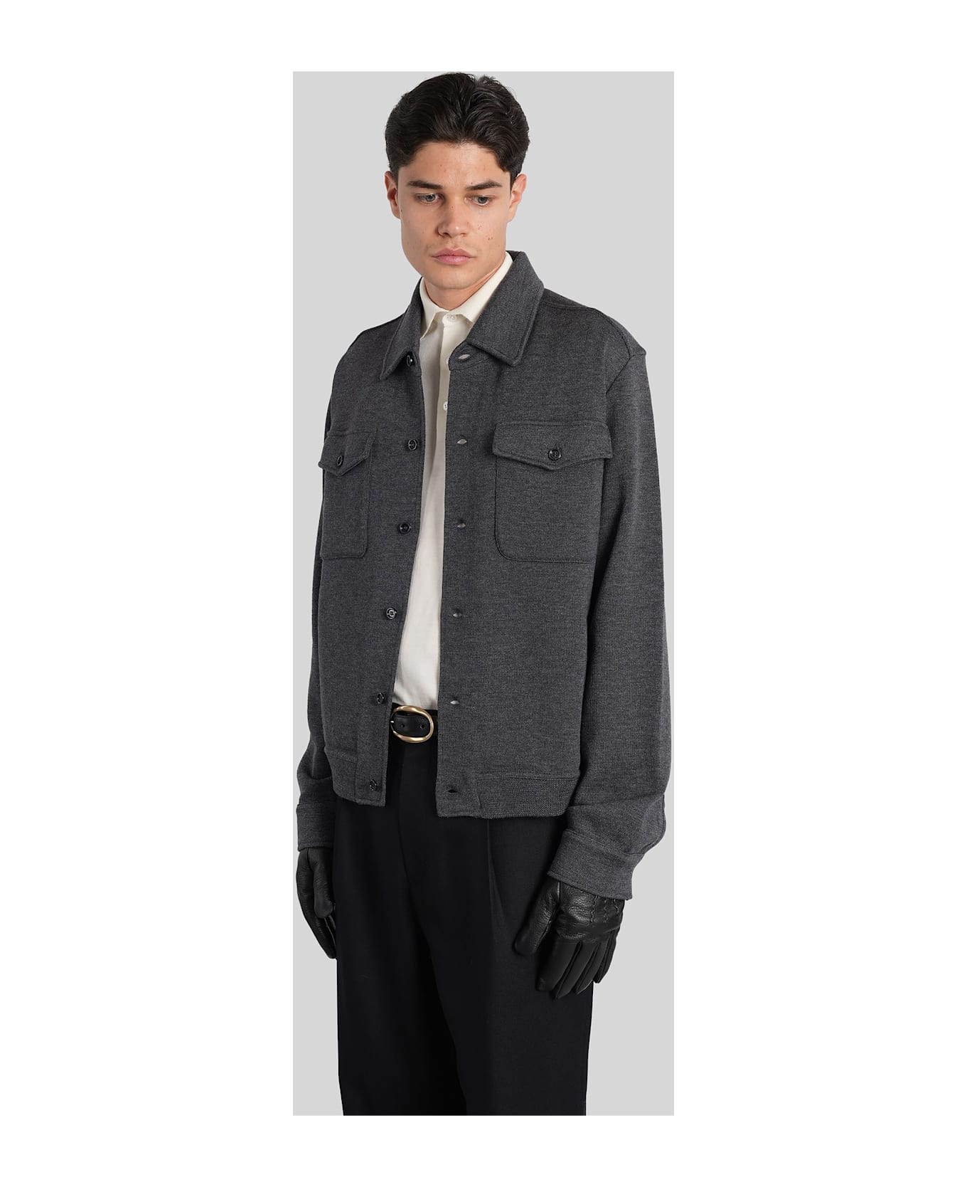 Lardini Casual Jacket In Grey Wool - grey