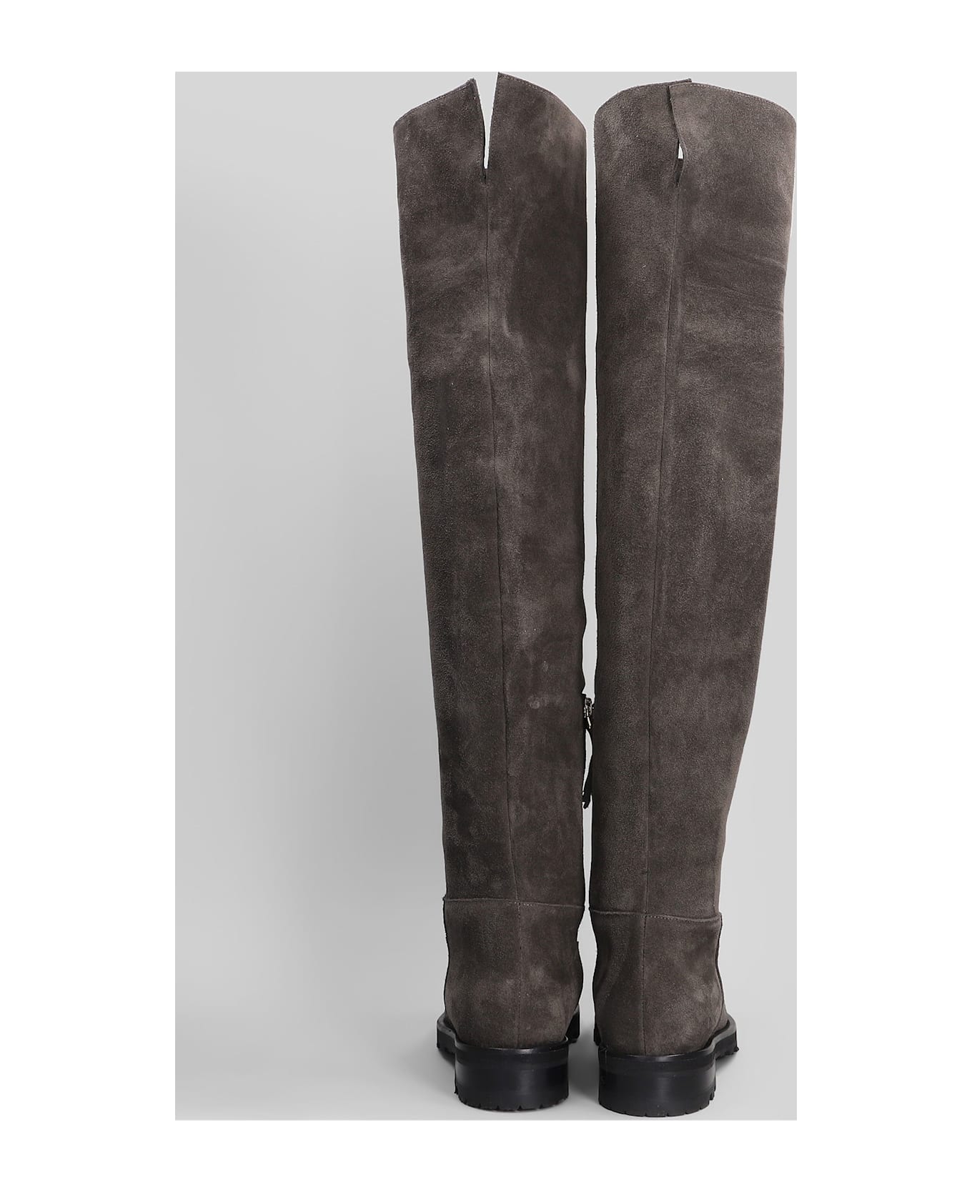 Roberto Festa Luz Low Heels Boots In Dark Brown Suede - dark brown