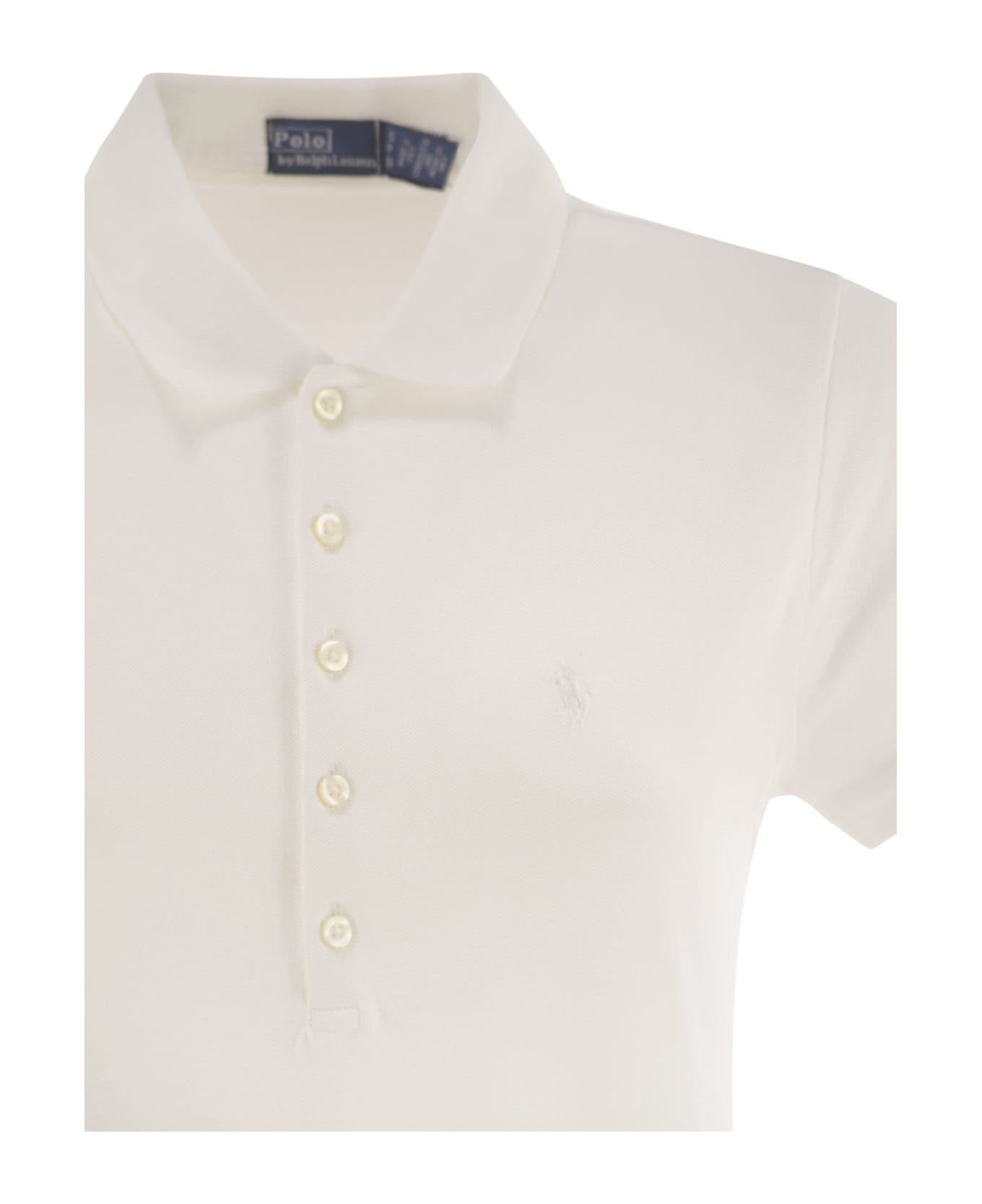 Polo Ralph Lauren Openwork Pique Polo Shirt Dress - White