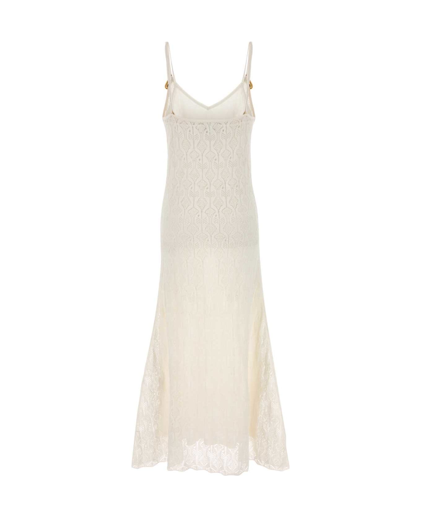 Bottega Veneta White Lace Dress - CHALK