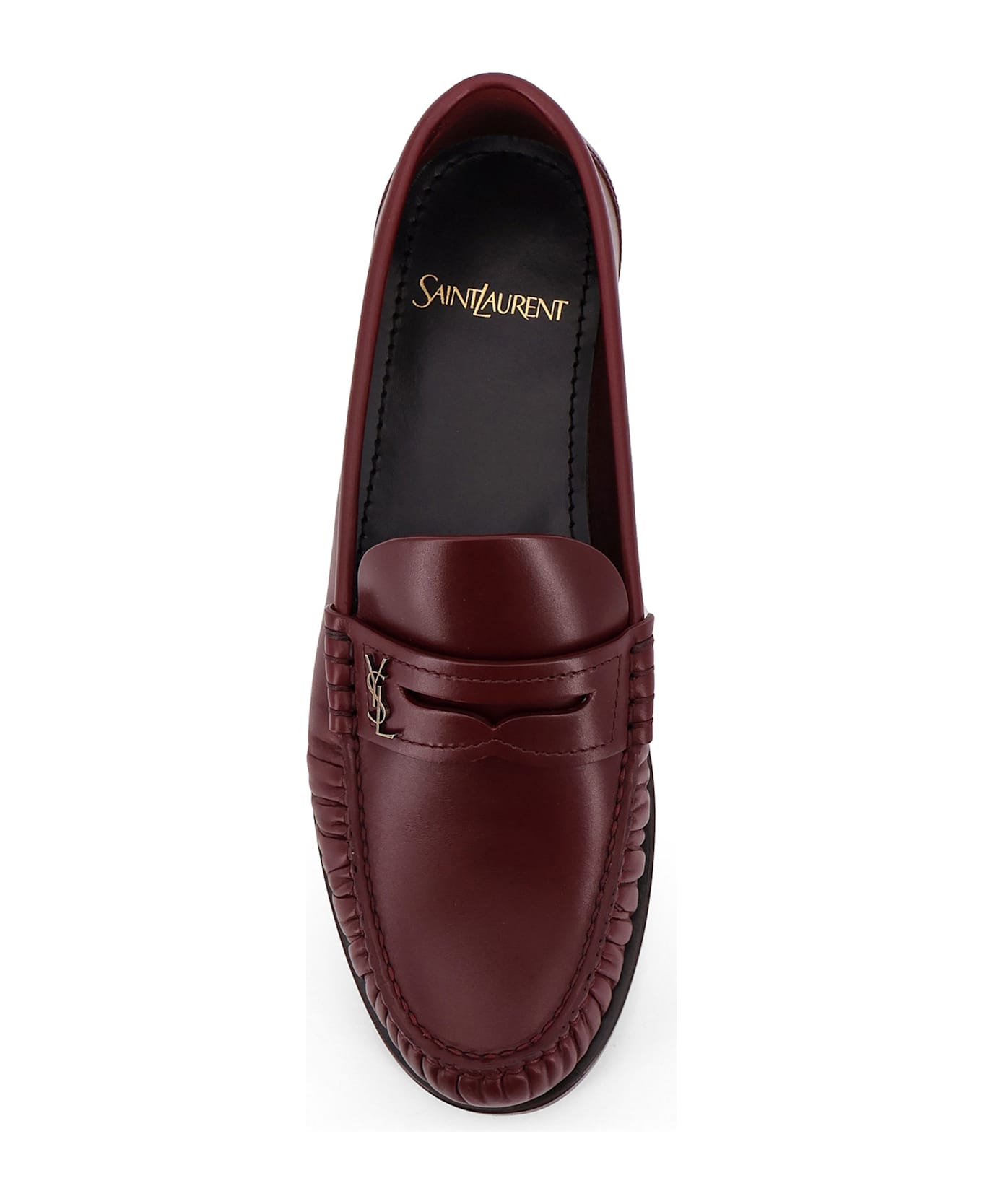 Saint Laurent Laurent 05 Moc Leather Loafers - VENDOME RED