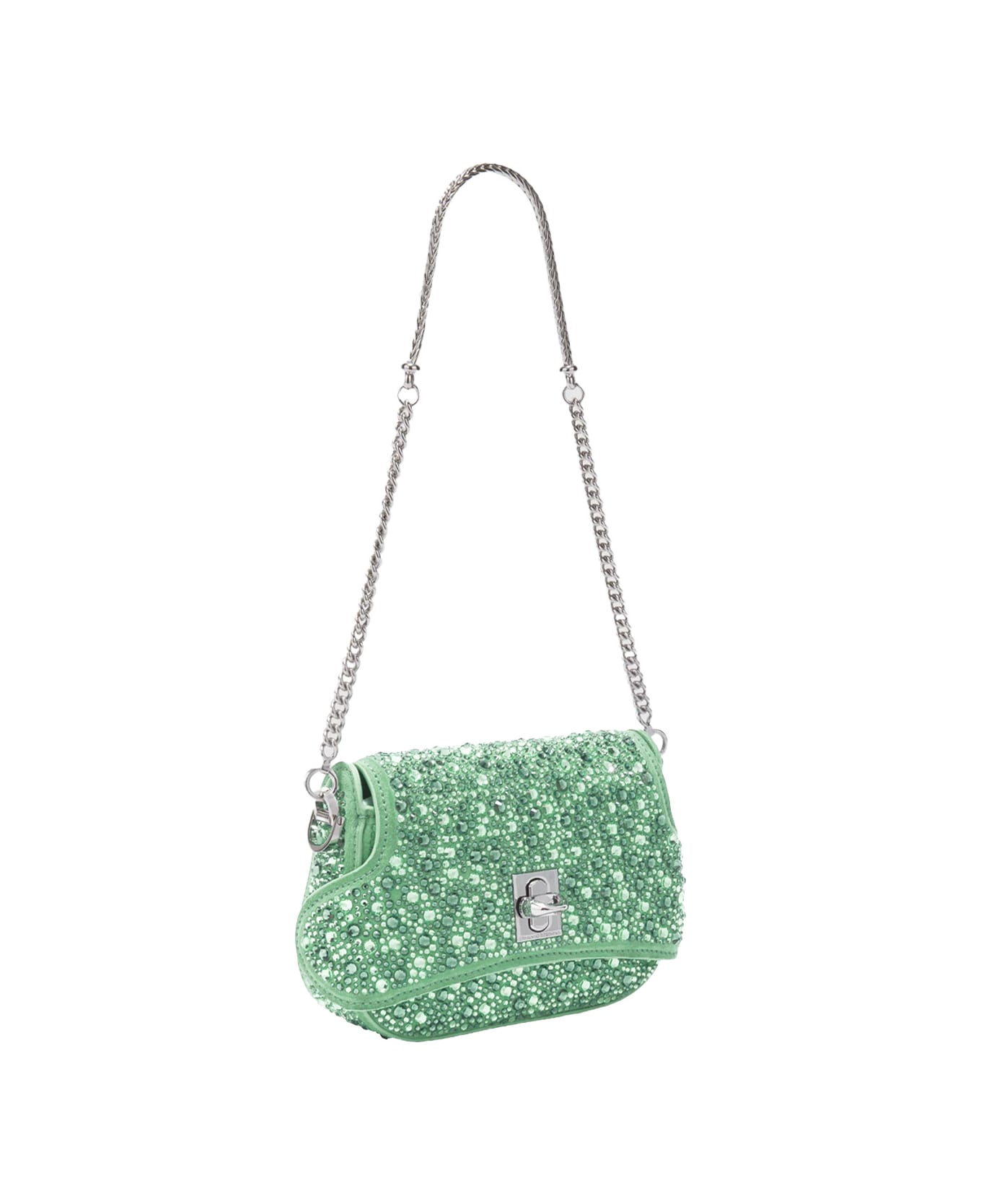 Ermanno Scervino Green Audrey Bag With Crystals - Green