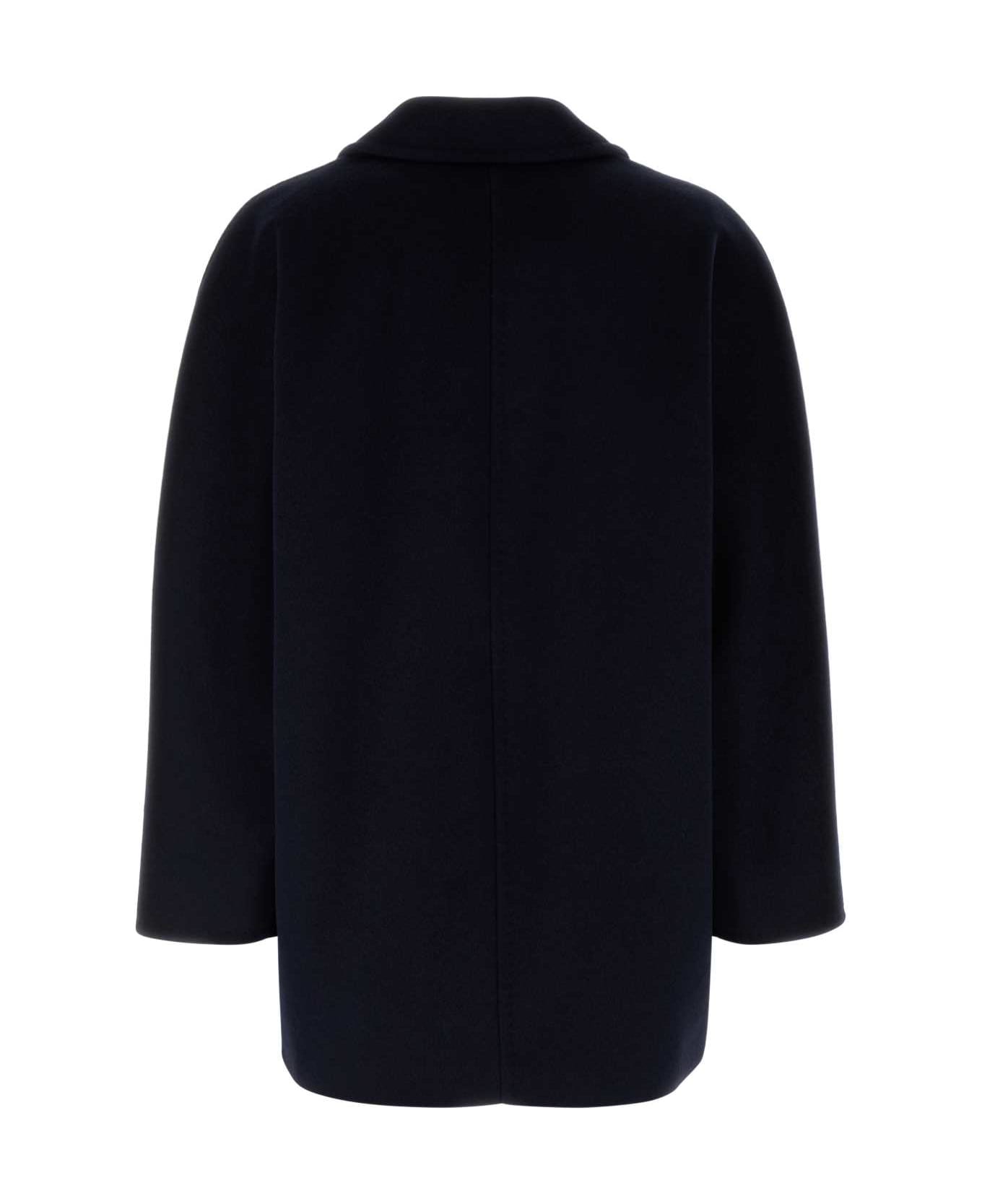 Max Mara Midnight Blue Wool Blend Rebus Coat - BLU MARINO