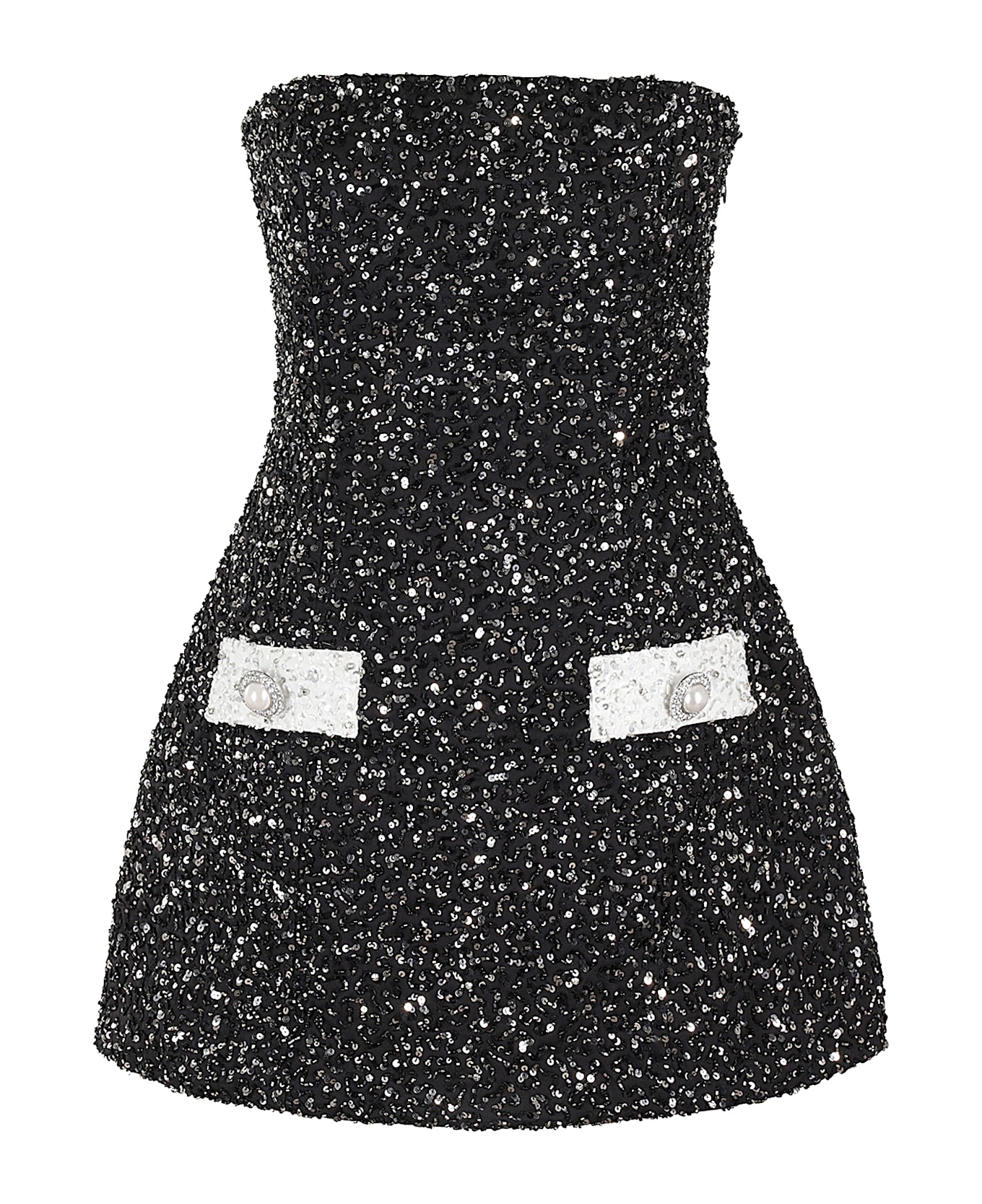 retrofete Merit Sequin Dress - Blkw Black White