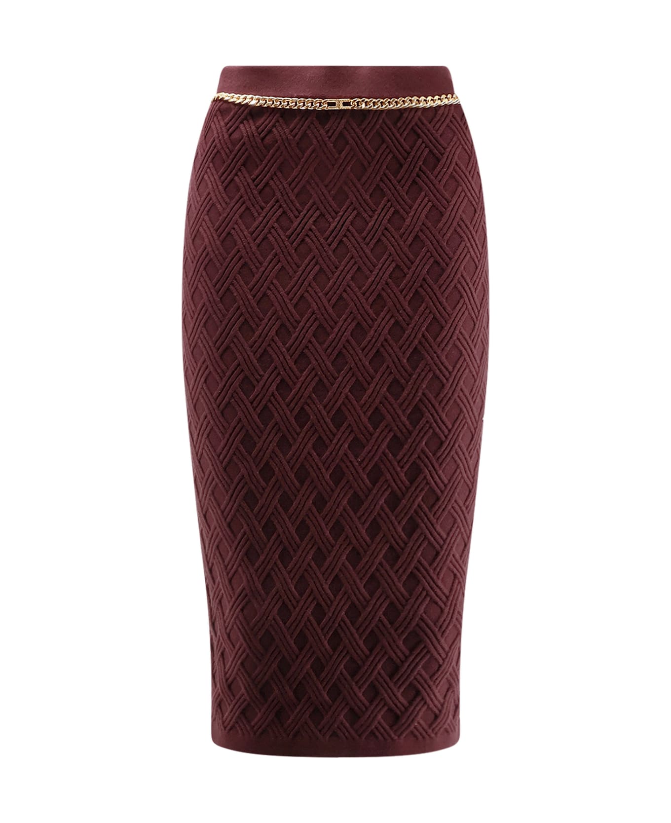 Elisabetta Franchi Viscose Blend Pencil Skirt - Merlot
