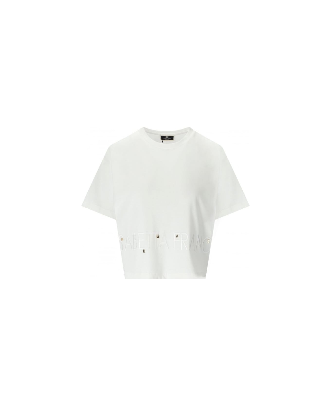 Elisabetta Franchi Oversize T-shirt - Gesso Tシャツ