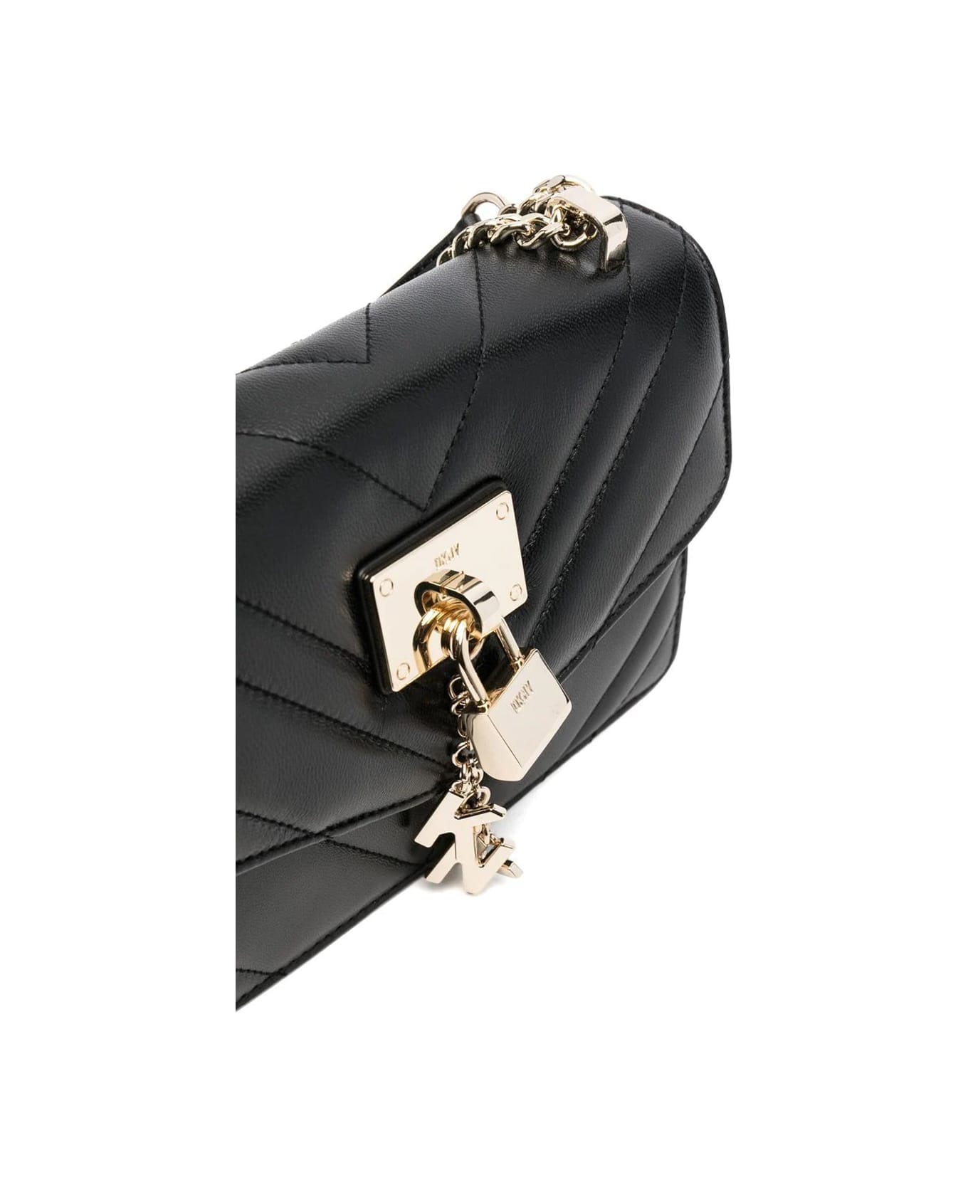 DKNY Elissa Pebbled-leather Shoulder Bag in Black