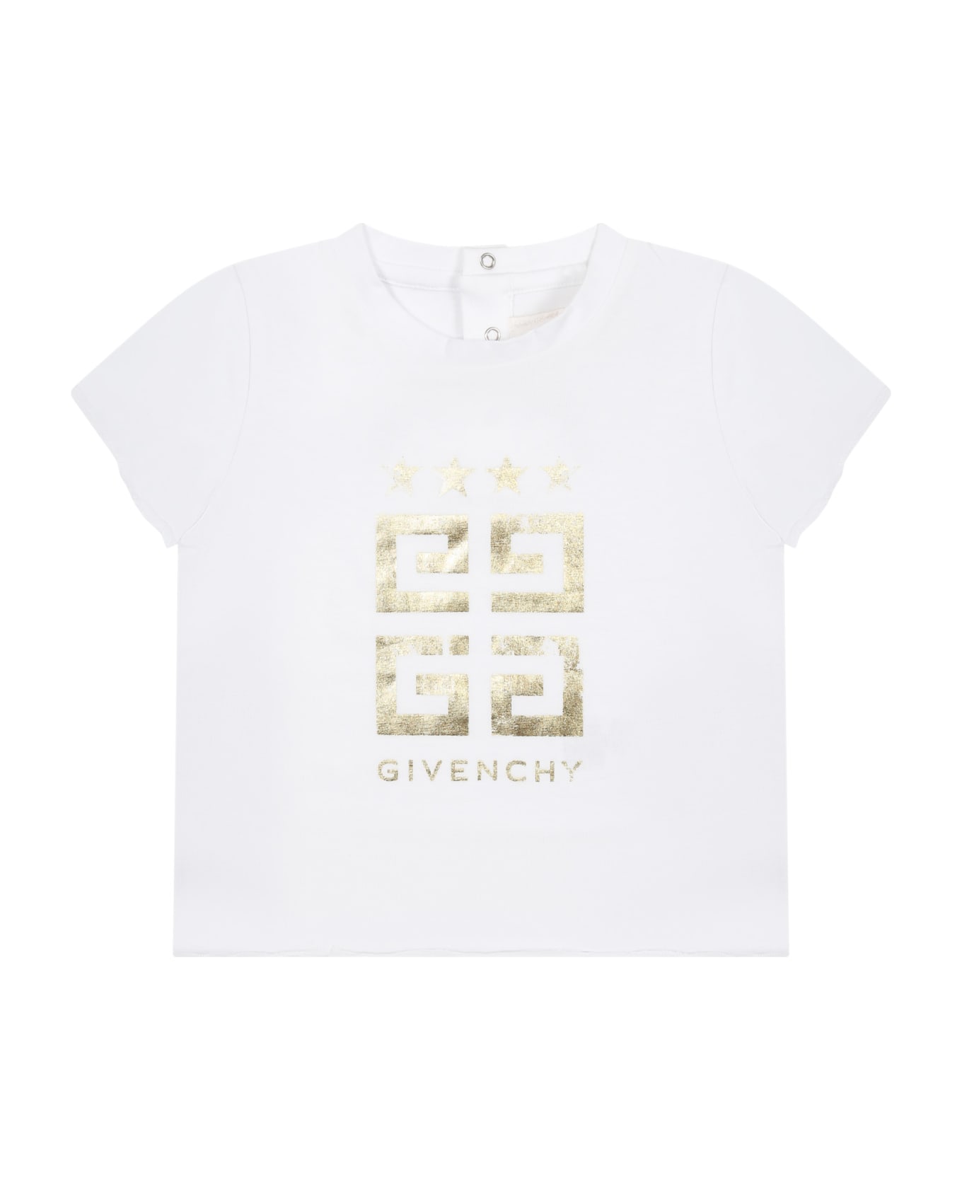 Givenchy White T-shirt For Baby Girl With Logo - White Tシャツ＆ポロシャツ