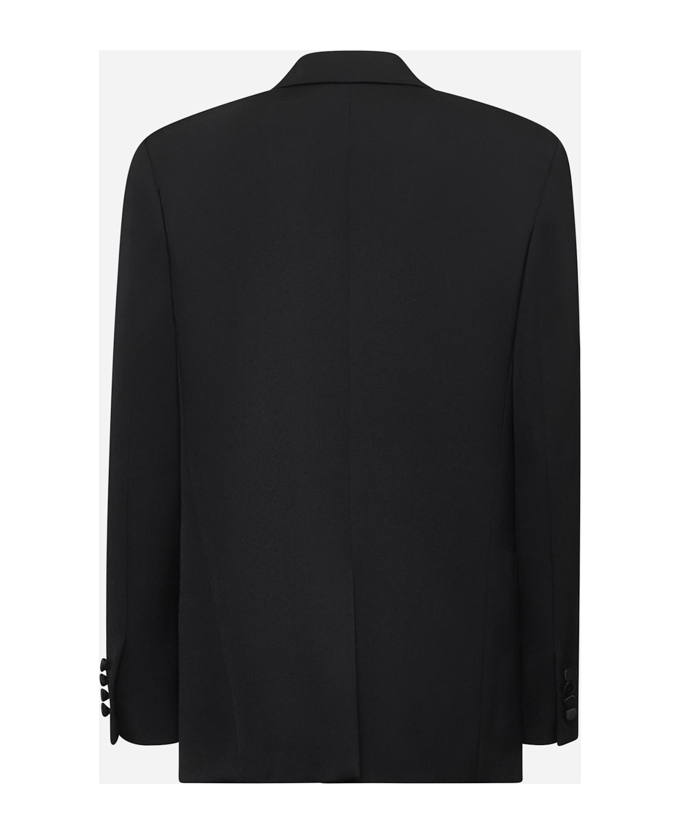 Saint Laurent Black Grain De Poudre Tuxedo Blazer - Black