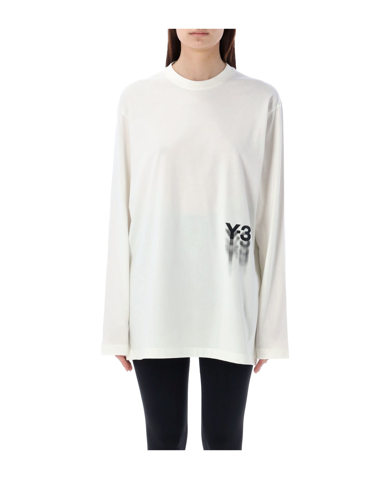 Y-3 Graphic Long Sleeves Tee - WHITE
