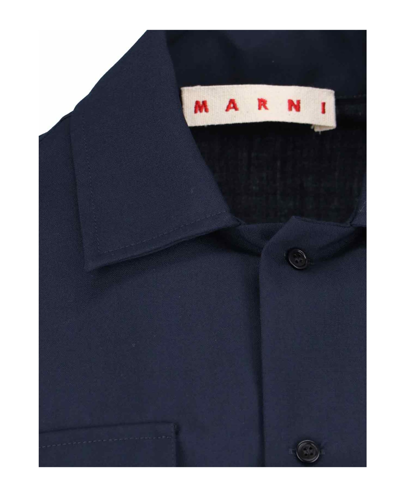Marni Multipocket Logo Shirt - BLUBLACK