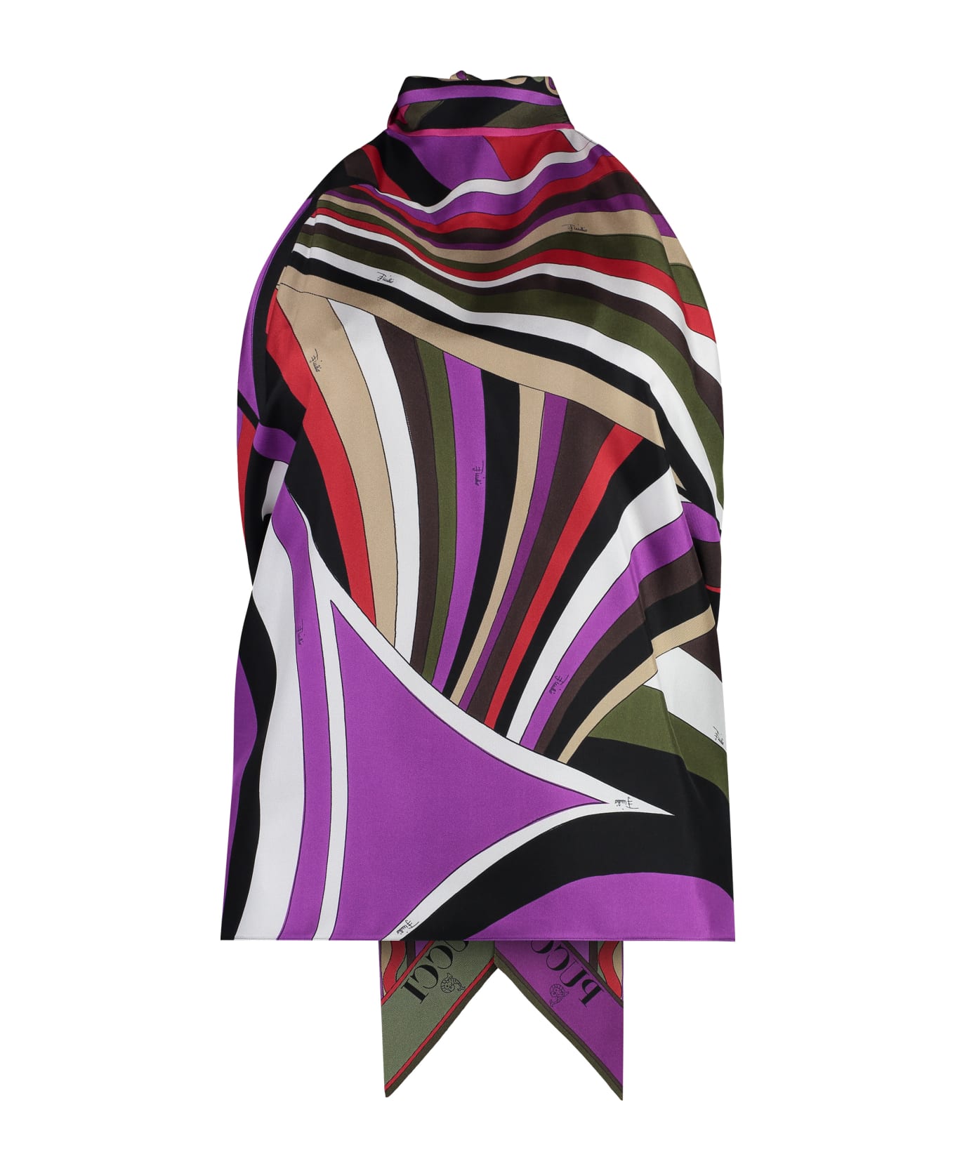 Pucci Printed Silk Top - PURPLE/RED ブラウス