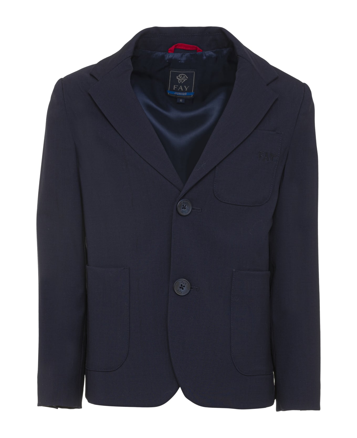 Fay Single-breasted Blazer With Embroidery - Blue