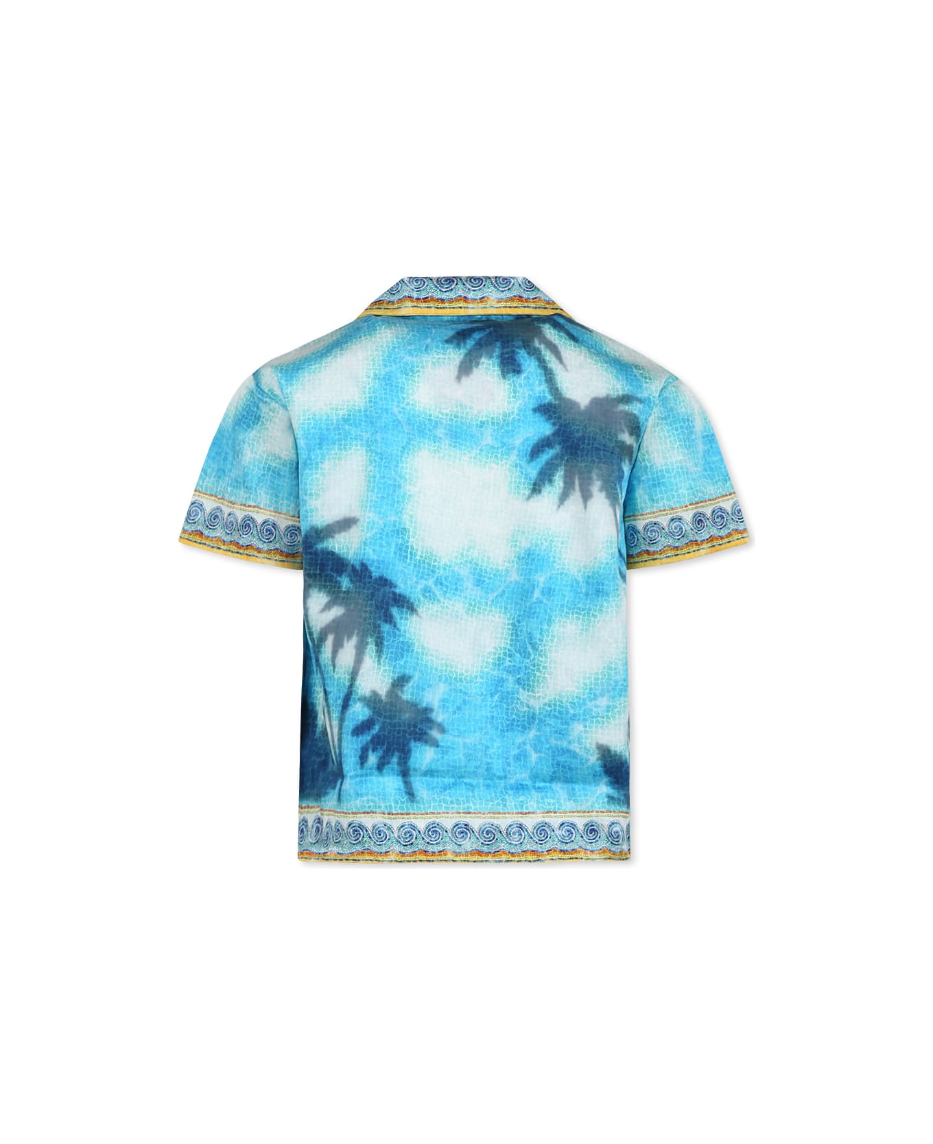 Casablanca Light Blue Shirt For Boy With Palm Tree Print - Light Blue