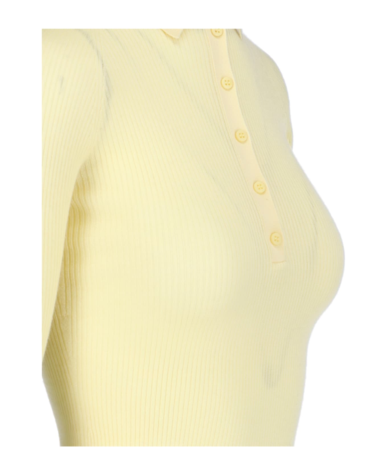 Sa Su Phi Ribbed Polo Shirt - Yellow ニットウェア