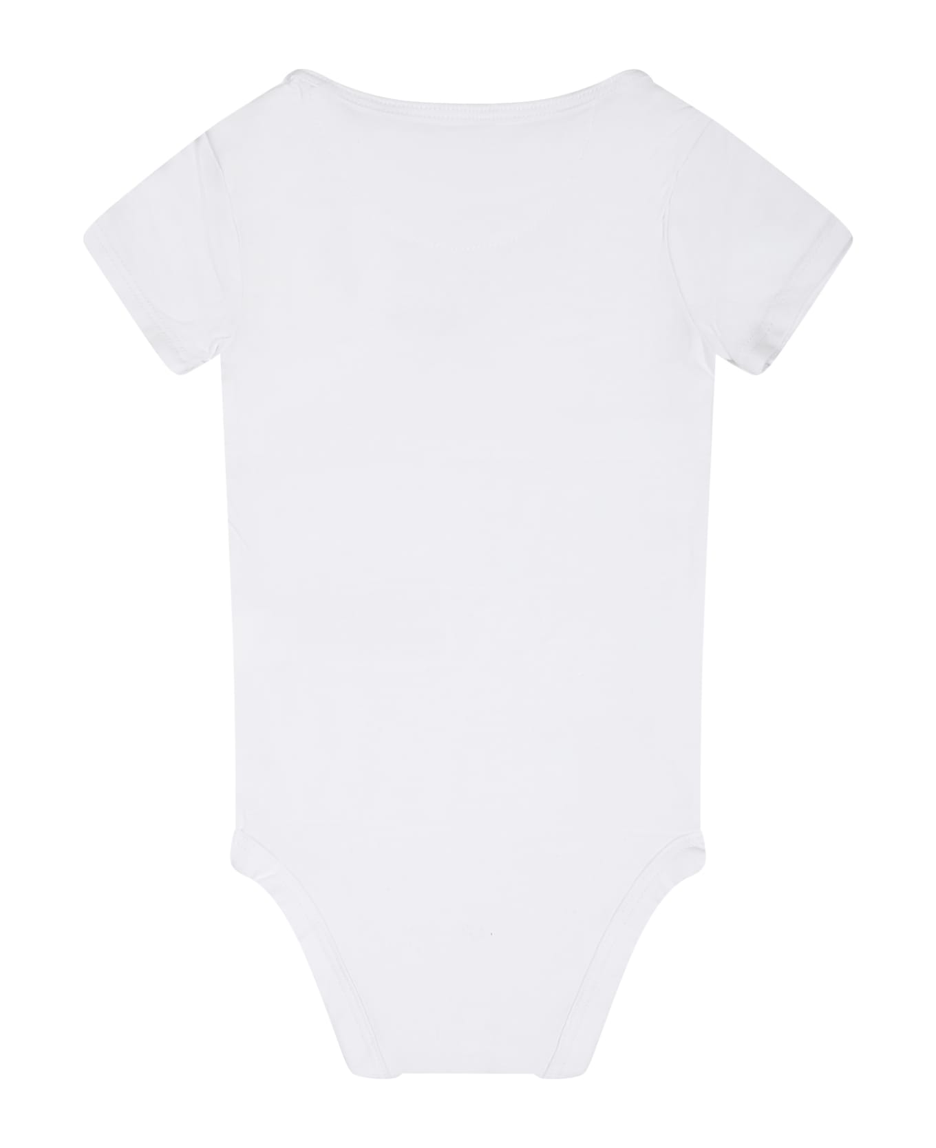 Calvin Klein White Bodysuit For Babykids With Logo - White