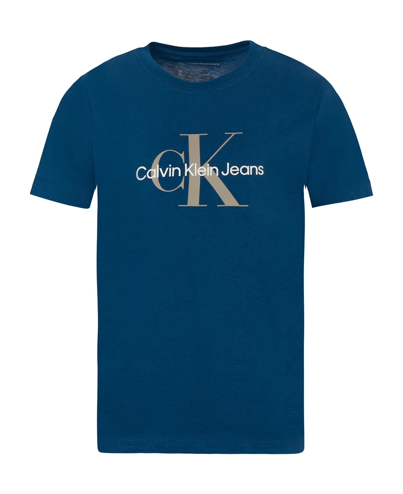 Calvin Klein Blue T-shirt For Boy With Logo - Blue