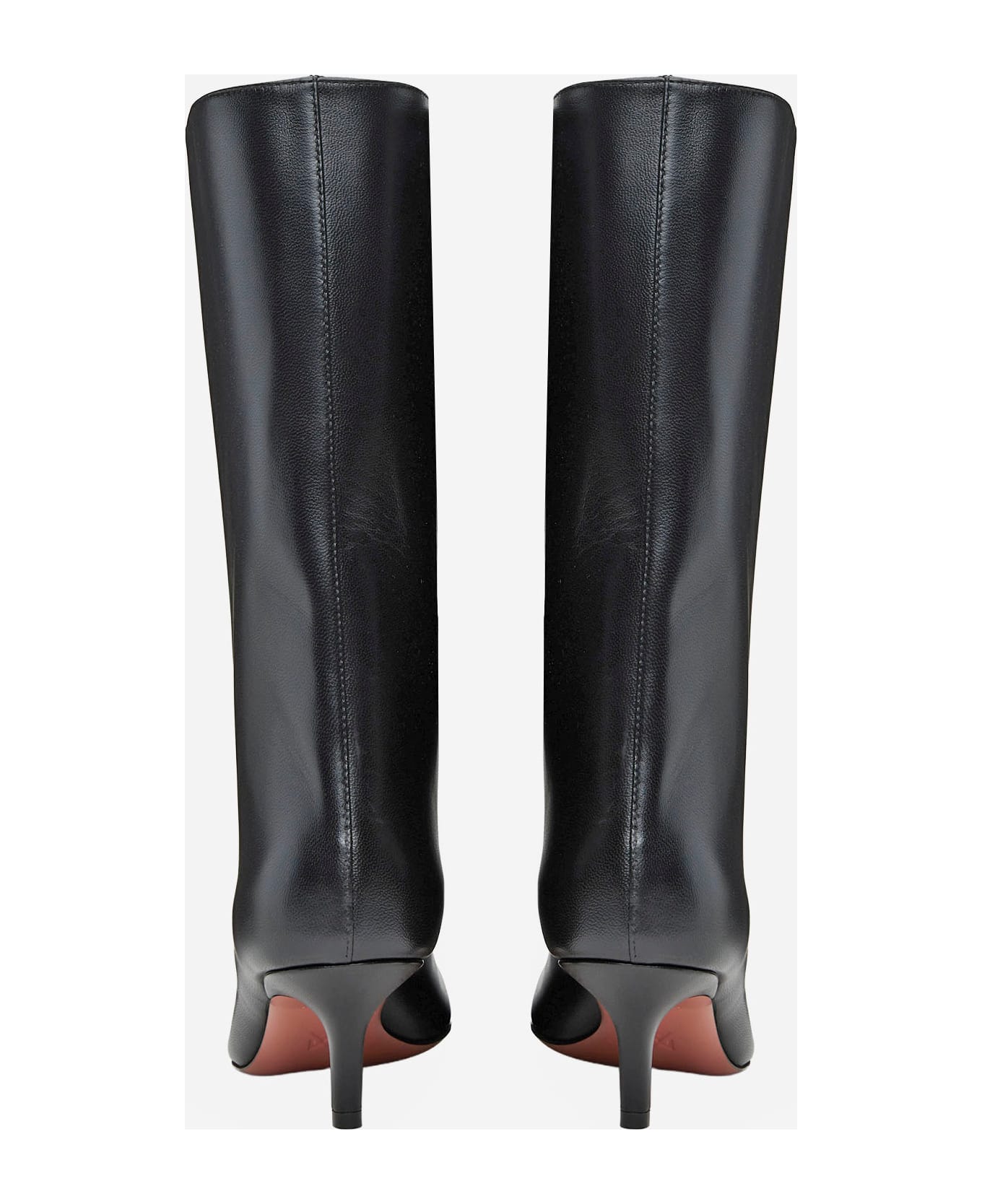 Amina Muaddi Fiona Nappa Leather Boots - Black