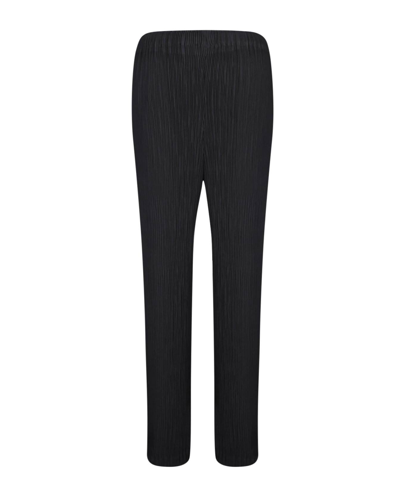 Issey Miyake Pleated Black Straight Trousers - Black