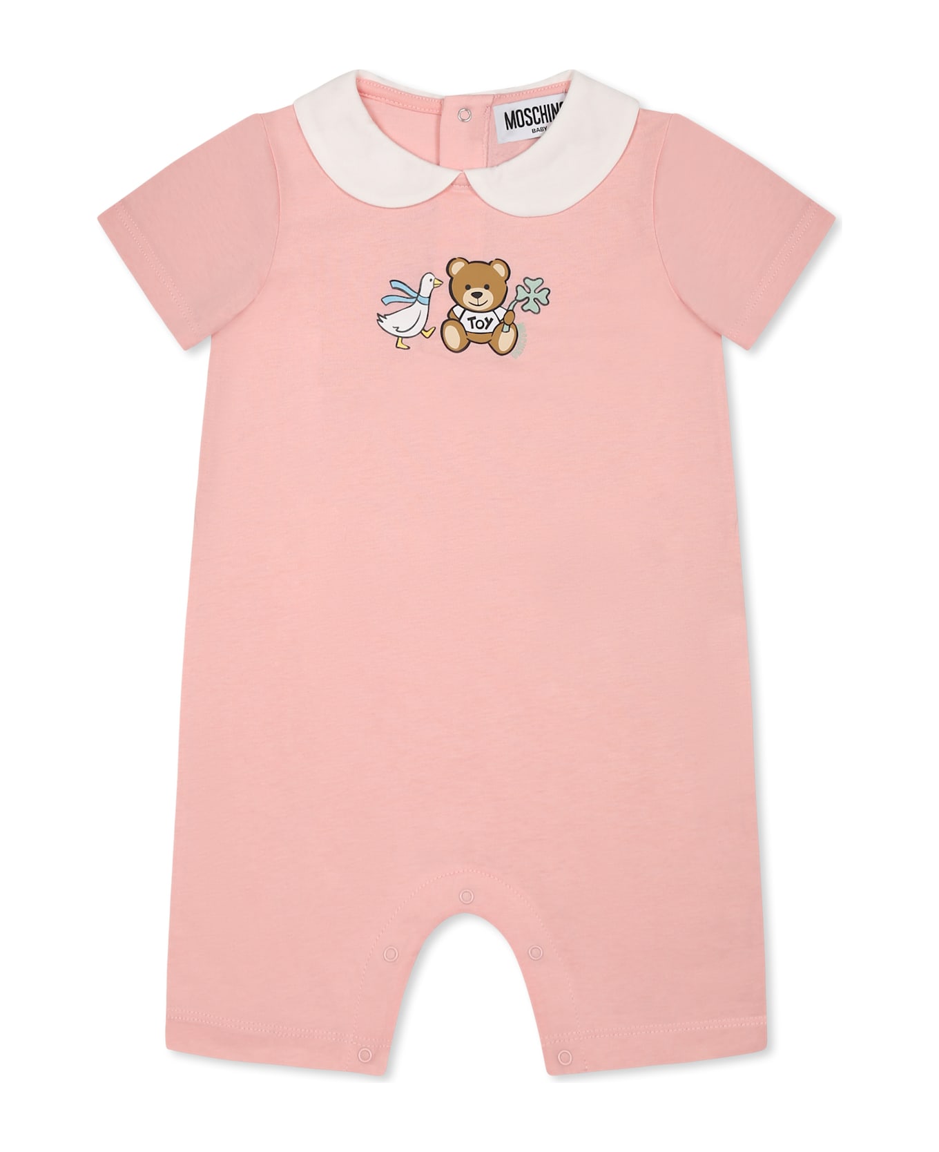 Moschino Pink Romper For Baby Girl With Teddy Bear - Pink