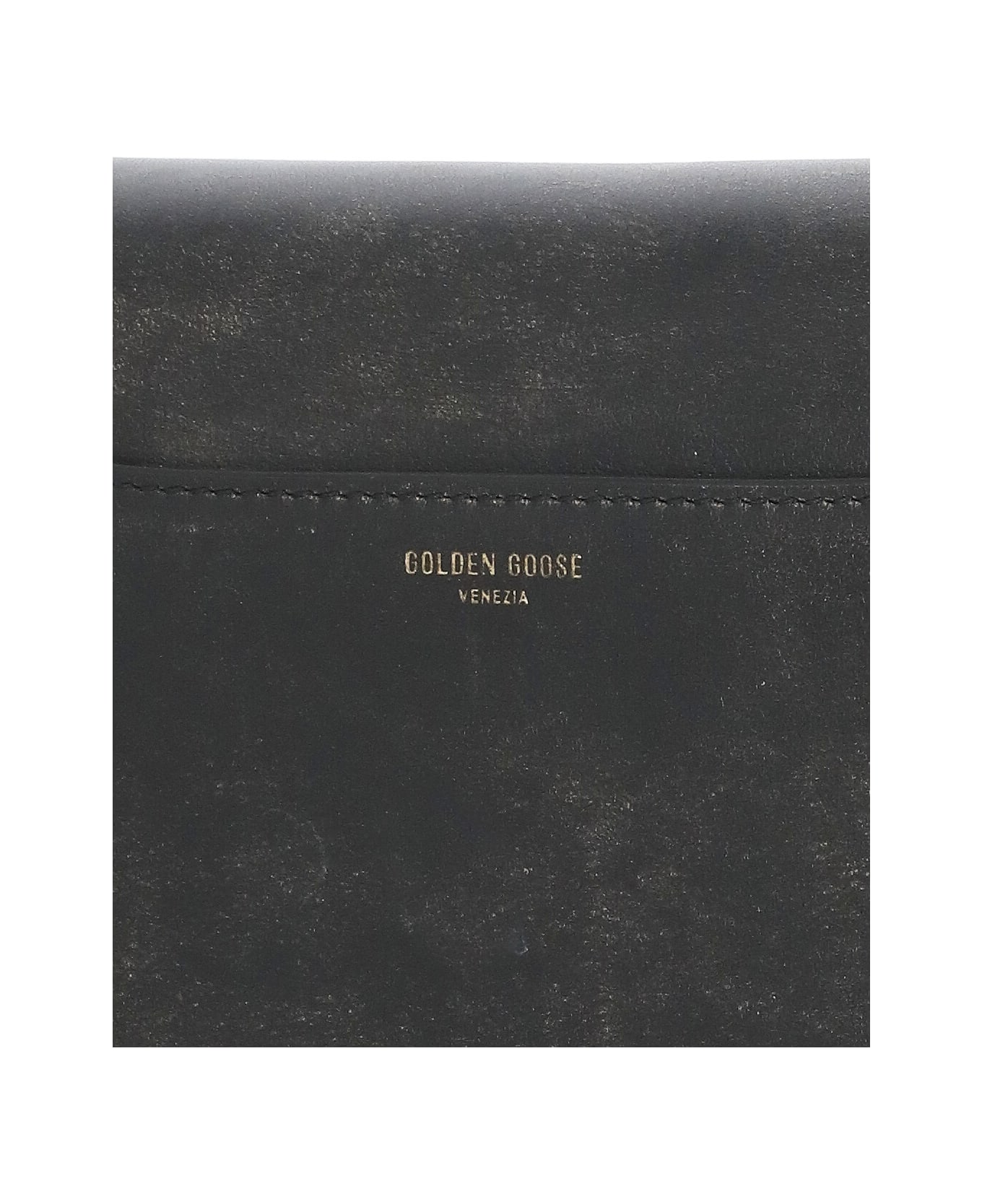 Golden Goose Gioia Shoulder Bag In Black Leather - Black