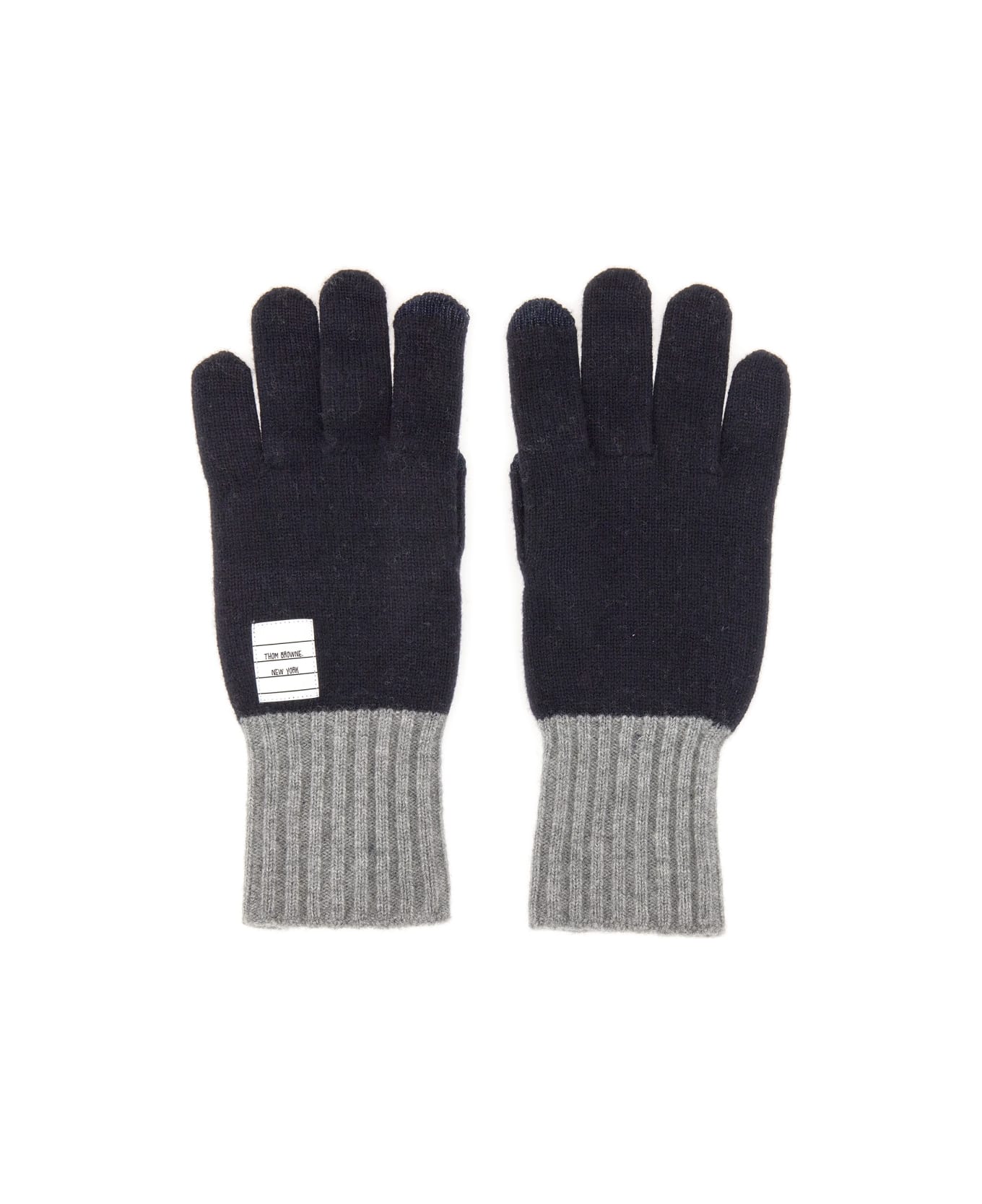 Thom Browne Gloves With Logo - BLUE