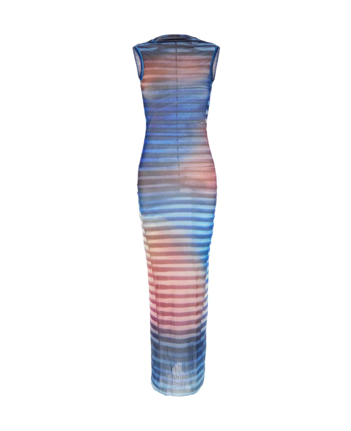 Jean Paul Gaultier Printed Tulle The Air Dress - LIGHTBLUEBLUEPEACH