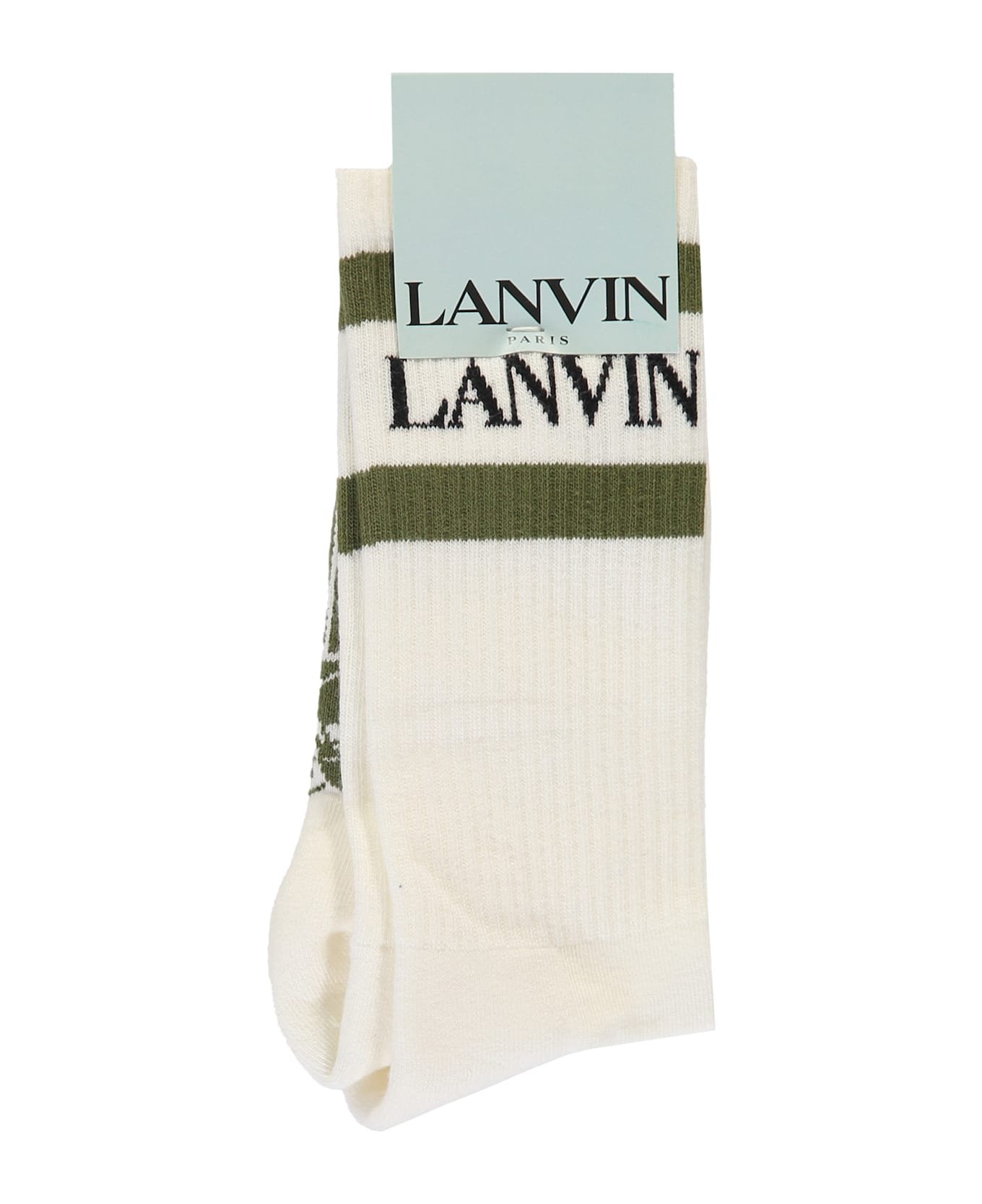 Lanvin Ribbed Knee High Socks - White